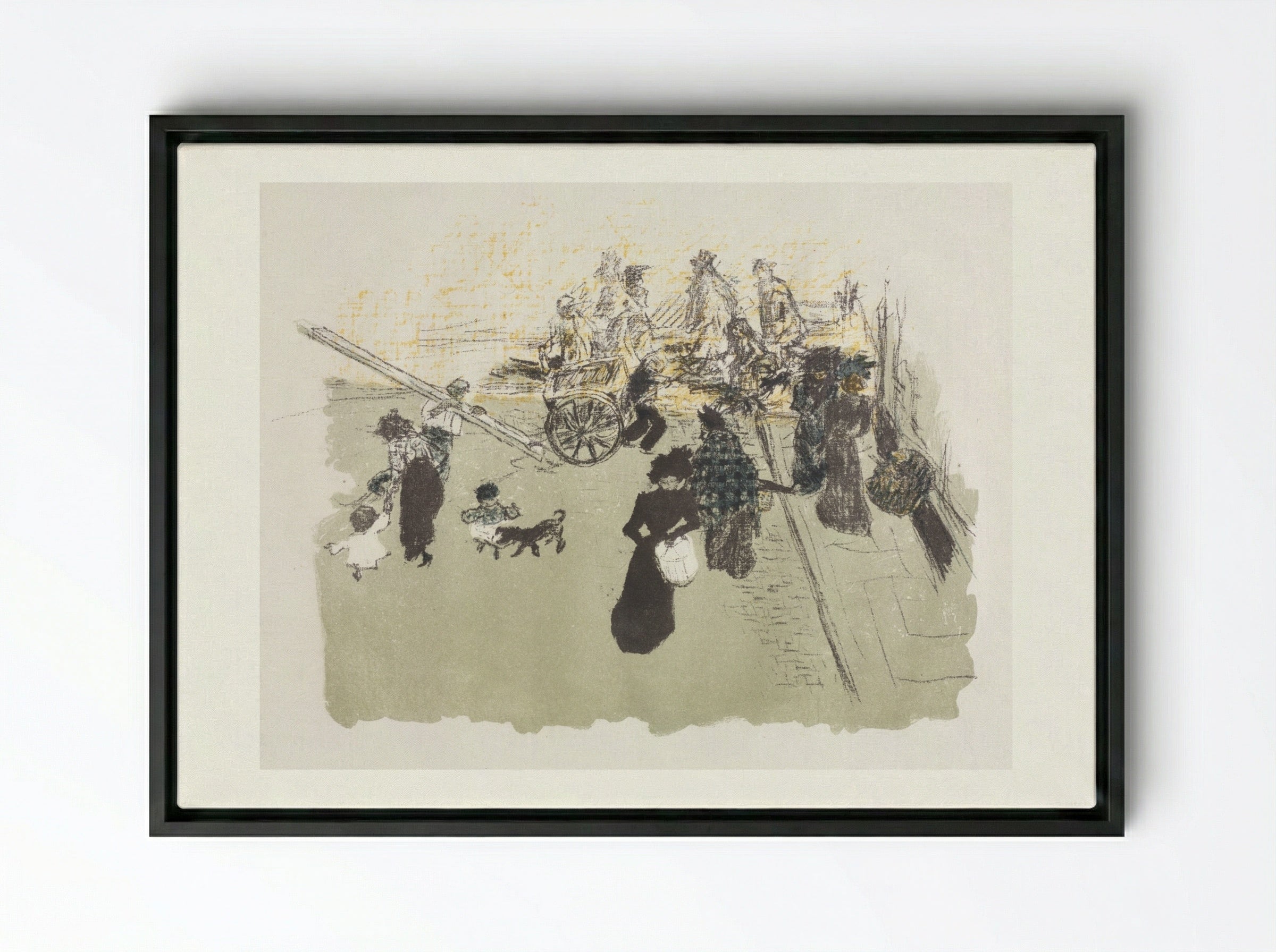 Street Corner - Pierre Bonnard - Framed Canvas Black