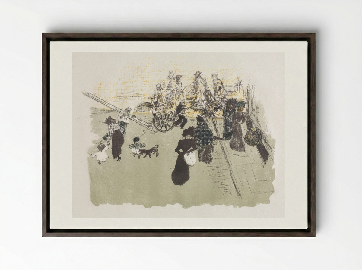 Street Corner - Pierre Bonnard - Framed Canvas Dark Wood
