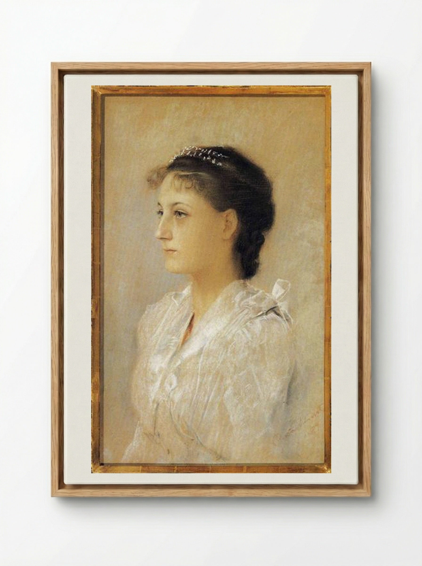 Emilie Flöge, Aged 17 - Gustav Klimt - Framed Canvas Wood