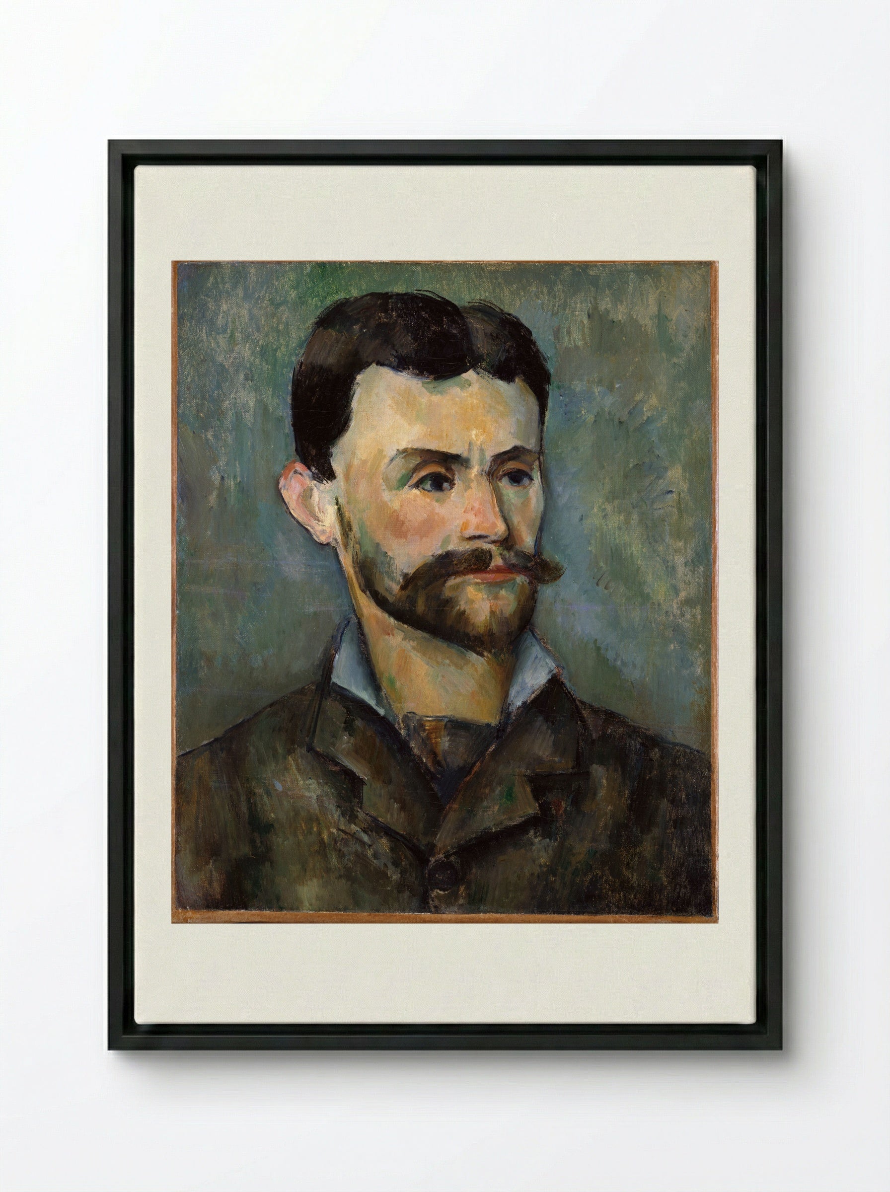 Portrait of Jules Peyron - Paul Cézanne - Framed Canvas Black