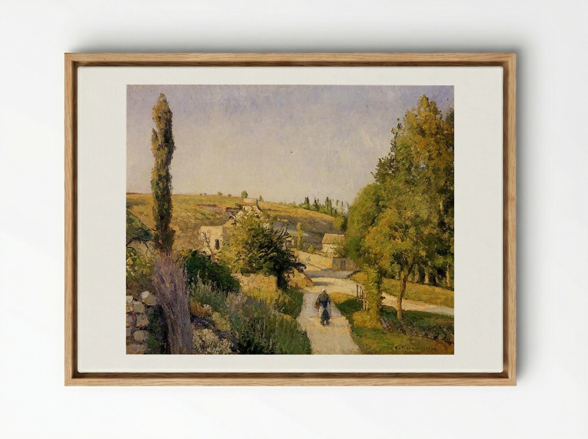 Landscape at l'Hermitage, Pontoise - Camille Pissarro - Framed Canvas Wood