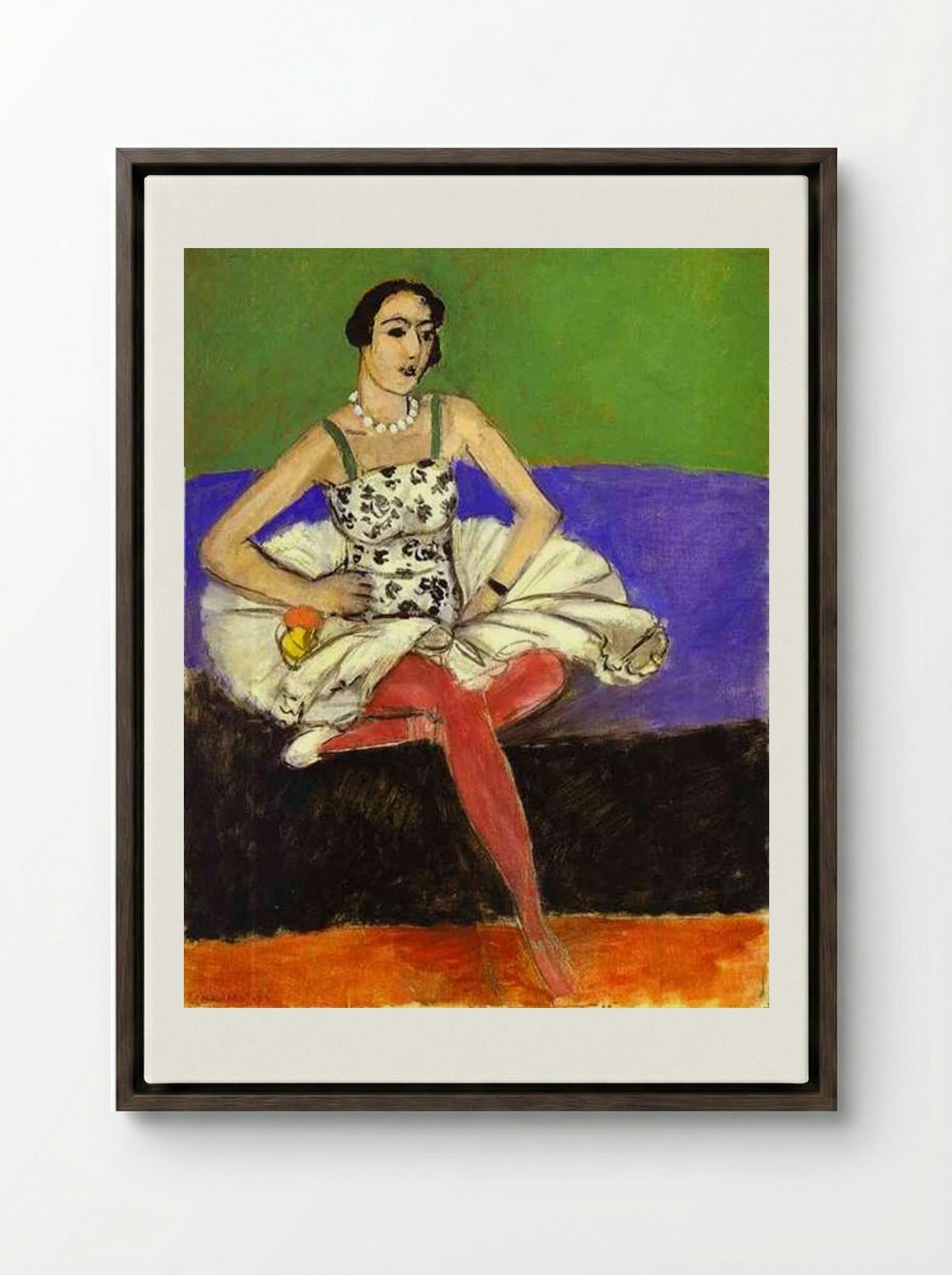 Ballet Dancer - Henri Matisse - Framed Canvas Dark Wood