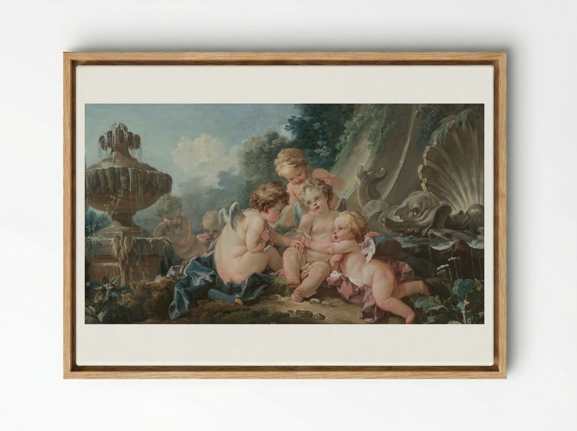 Cupids in Conspiracy - François Boucher - Framed Canvas Wood
