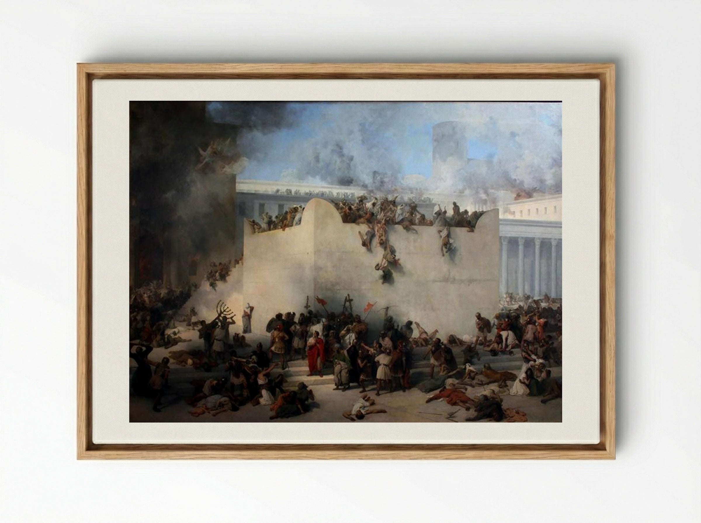 Destruction of the Temple of Jerusalem - Francesco Hayez - Framed Canvas Wood