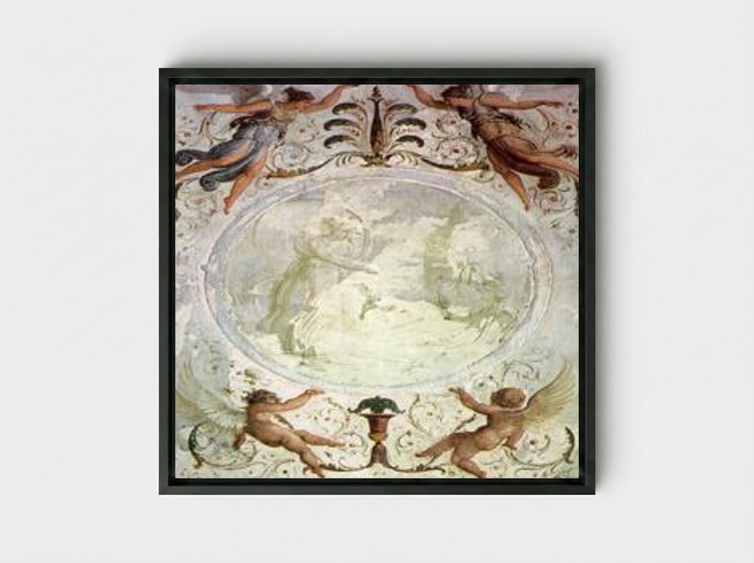 Thetis Immersing Achilles in the River Styx - Francesco Hayez - Framed Canvas Black