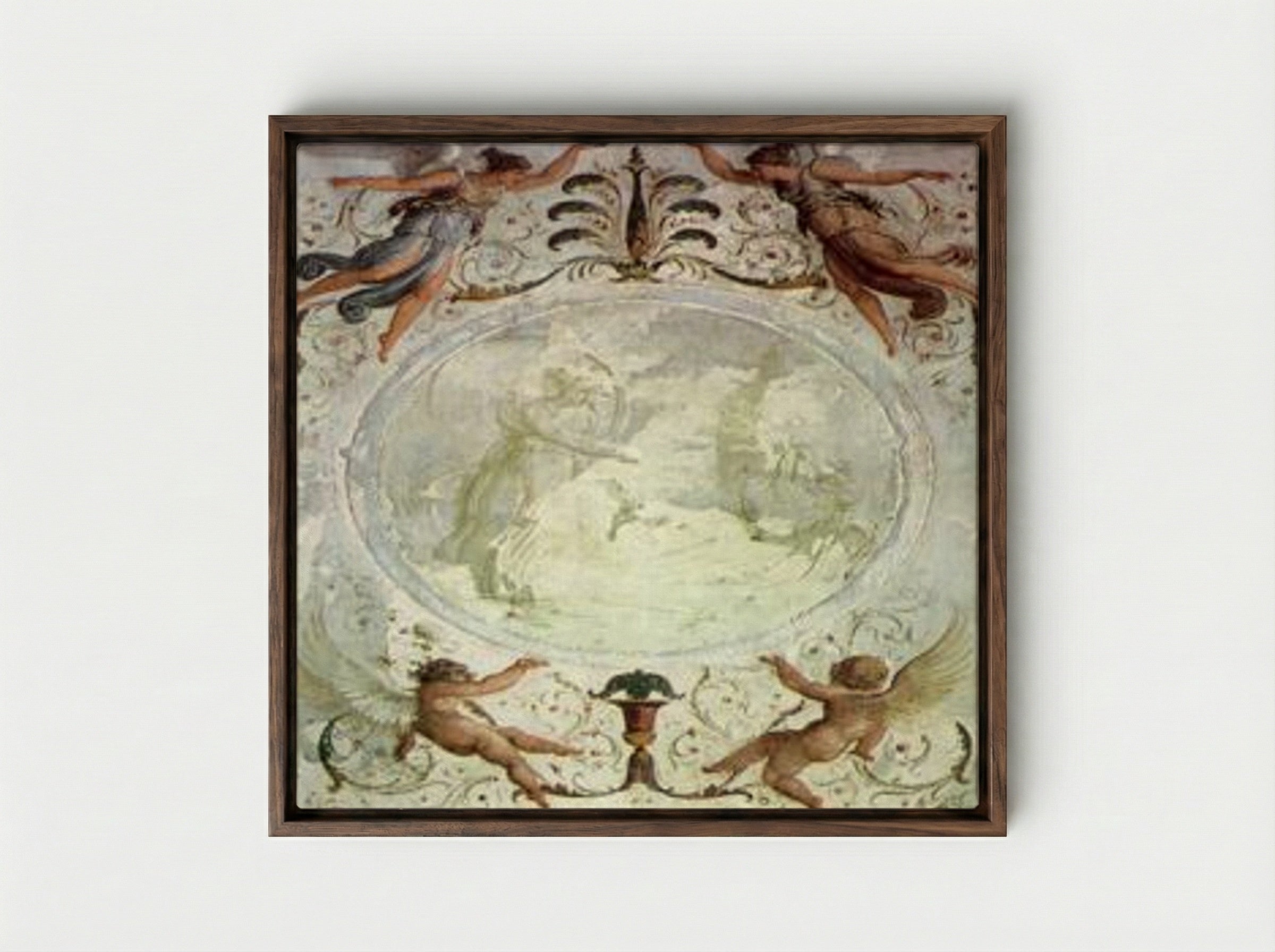 Thetis Immersing Achilles in the River Styx - Francesco Hayez - Framed Canvas Dark Wood