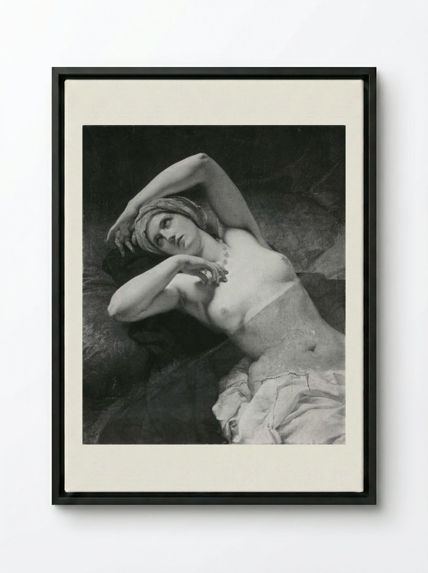 Odalisque - Francesco Hayez - Framed Canvas Black