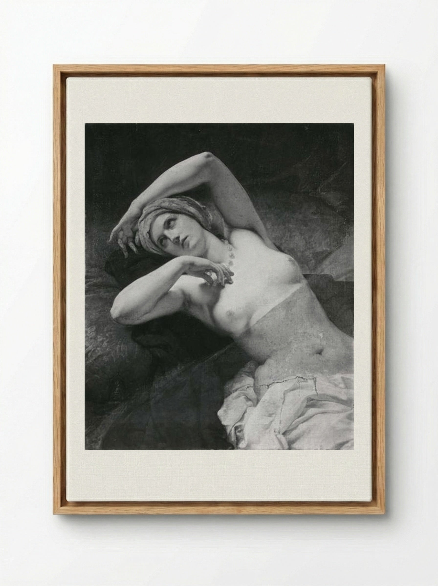 Odalisque - Francesco Hayez - Framed Canvas Wood