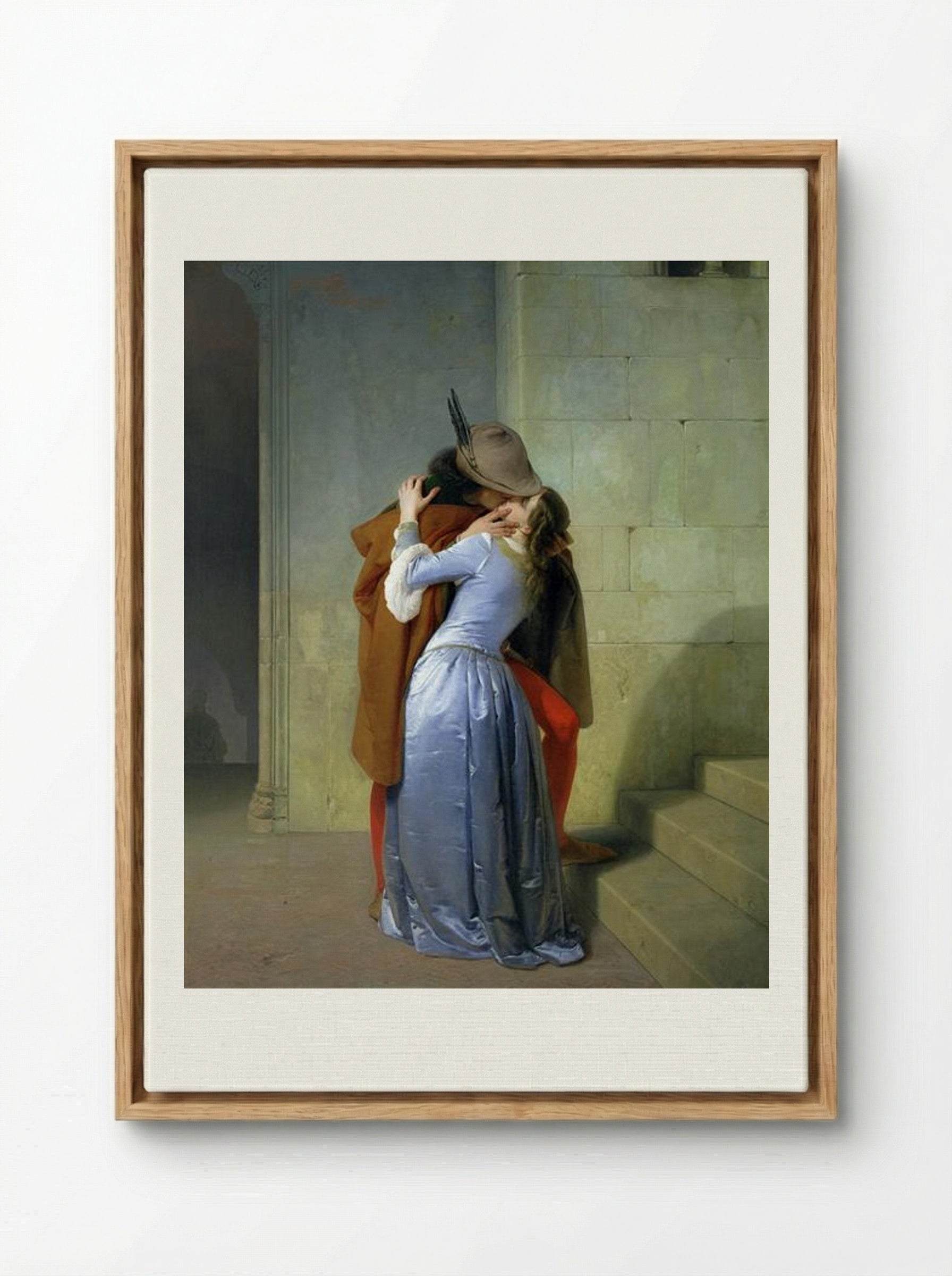 The Kiss - Francesco Hayez - Framed Canvas Wood