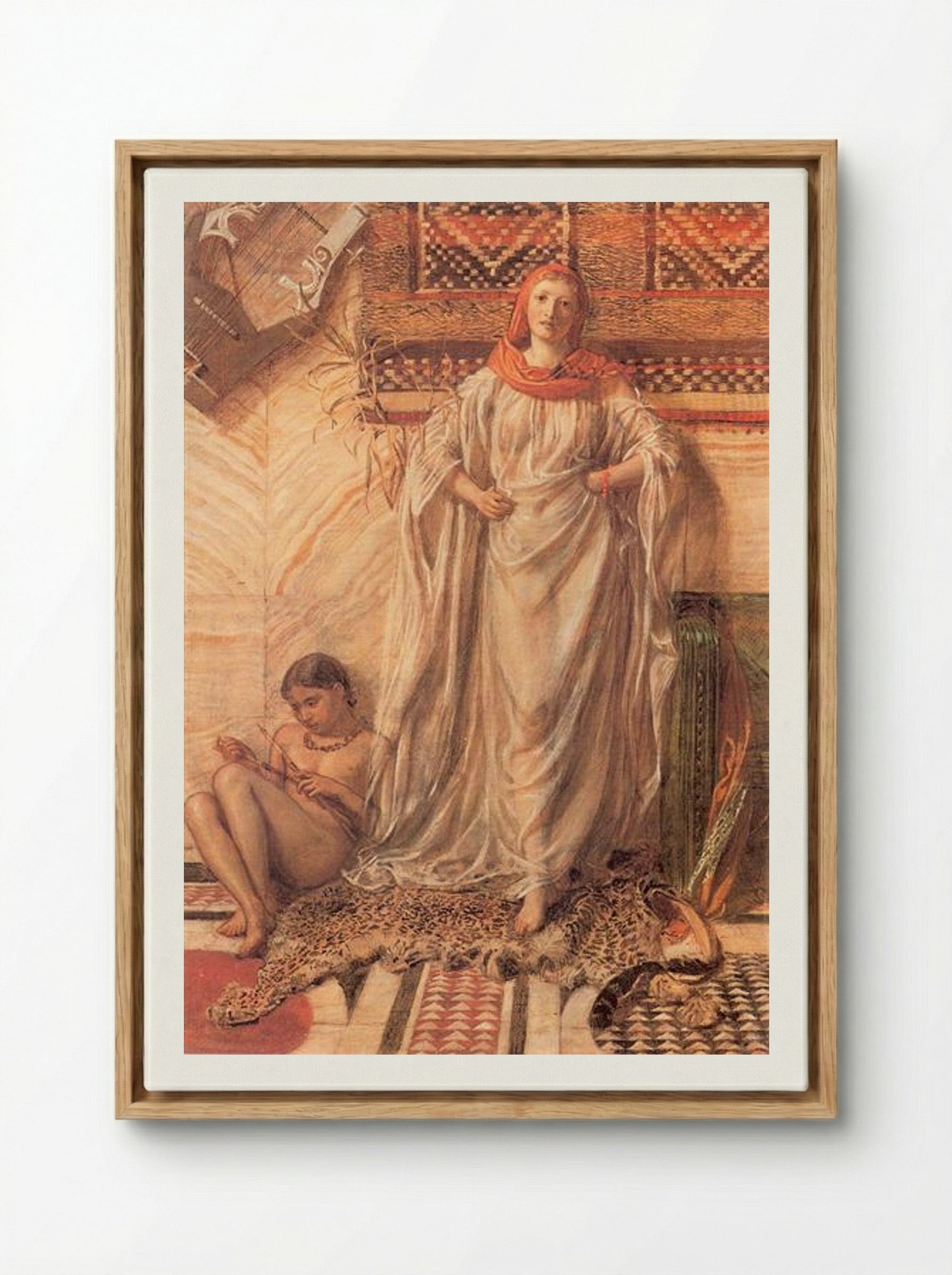 Dancing Girl Resting - Albert Joseph Moore - Framed Canvas Wood