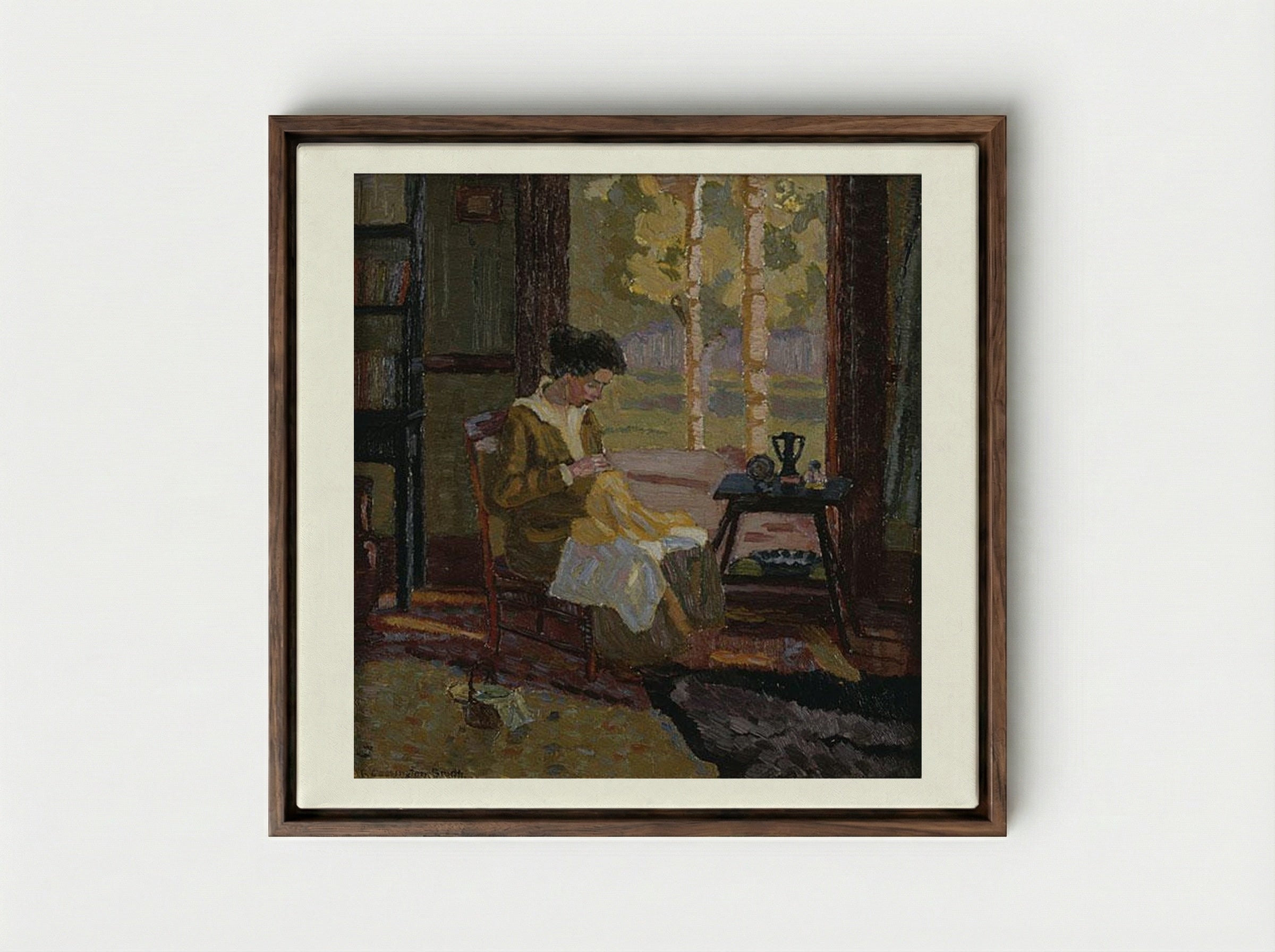 Open Window - Grace Cossington Smith - Framed Canvas Dark Wood