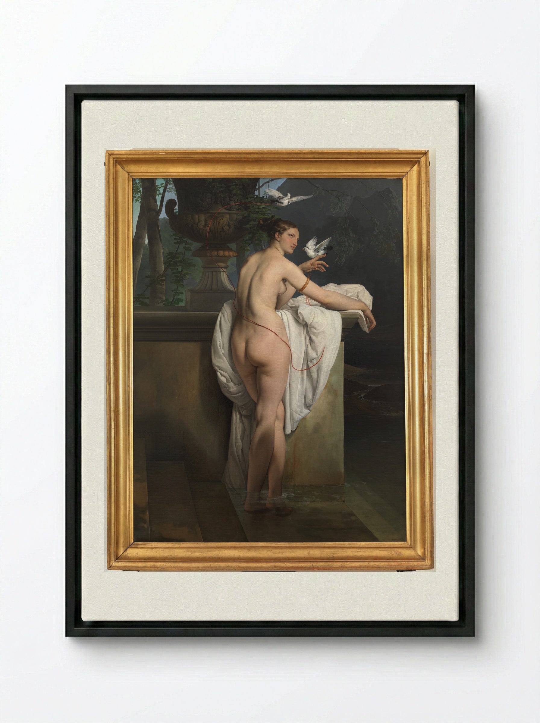 Ballerina Carlotta Chabert as Venus - Francesco Hayez - Framed Canvas Black