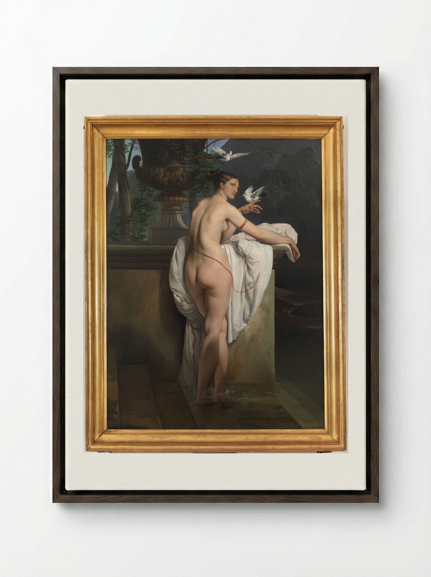 Ballerina Carlotta Chabert as Venus - Francesco Hayez - Framed Canvas Dark Wood