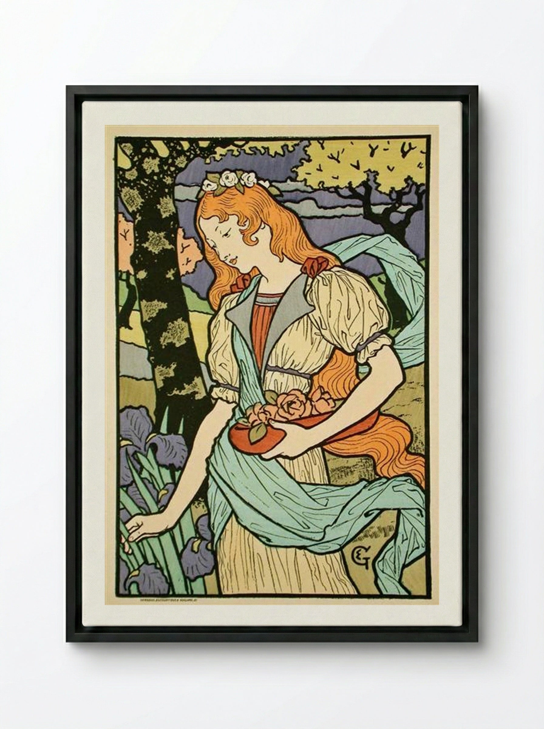 Grafton Gallery - Eugène Grasset - Framed Canvas Black