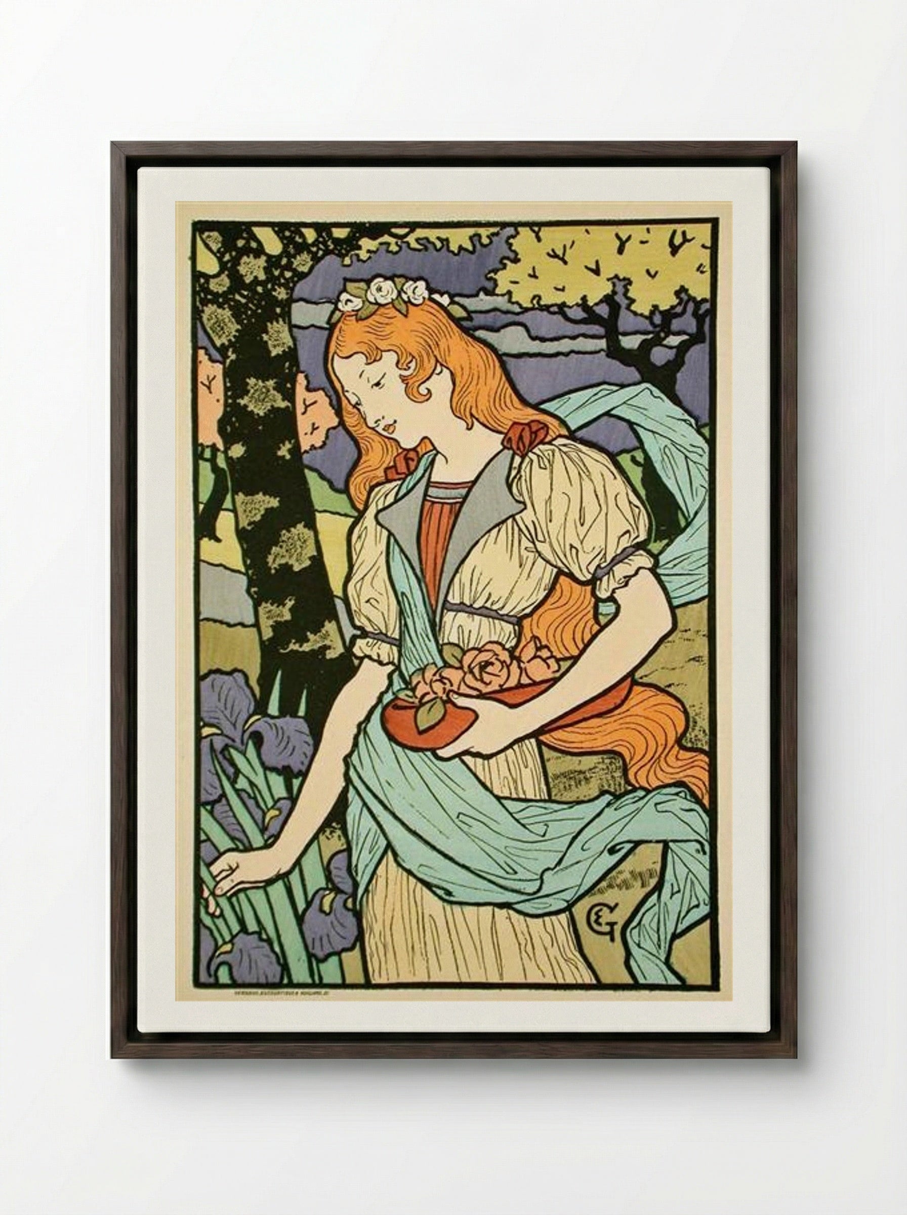 Grafton Gallery - Eugène Grasset - Framed Canvas Dark Wood