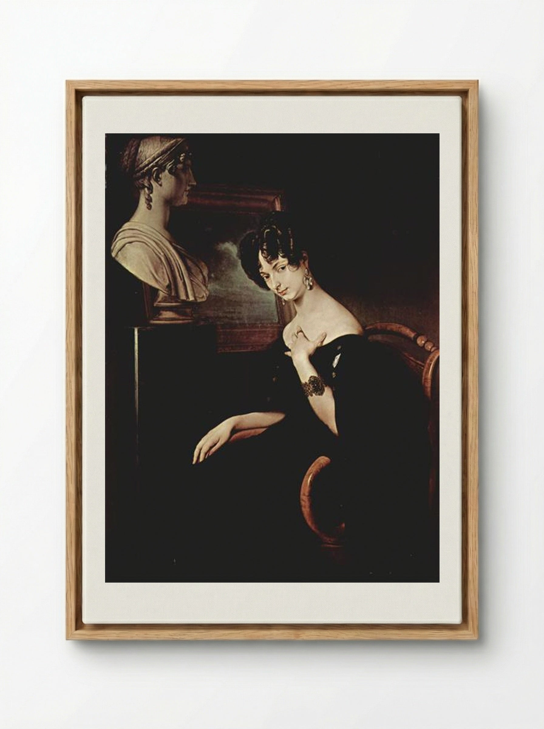 Portrait of Cristina di Belgiojoso Trivulzio - Francesco Hayez - Framed Canvas Wood