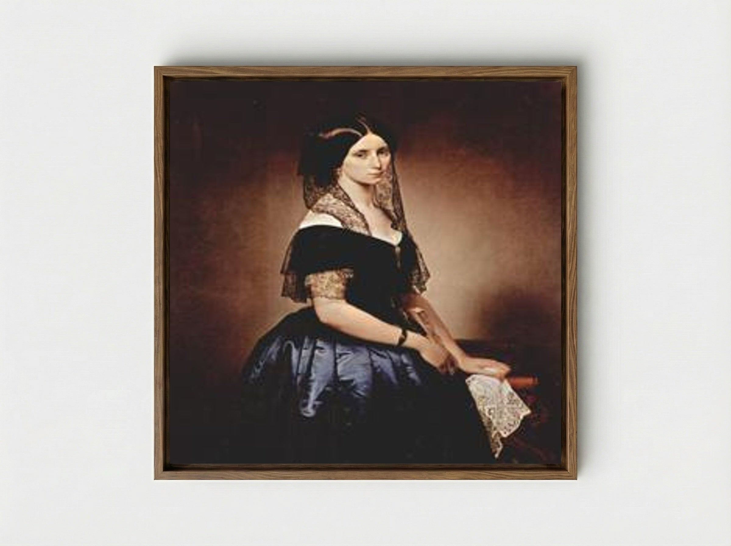 Portrait of Antoniet Tarsis Basilico - Francesco Hayez - Framed Canvas Wood