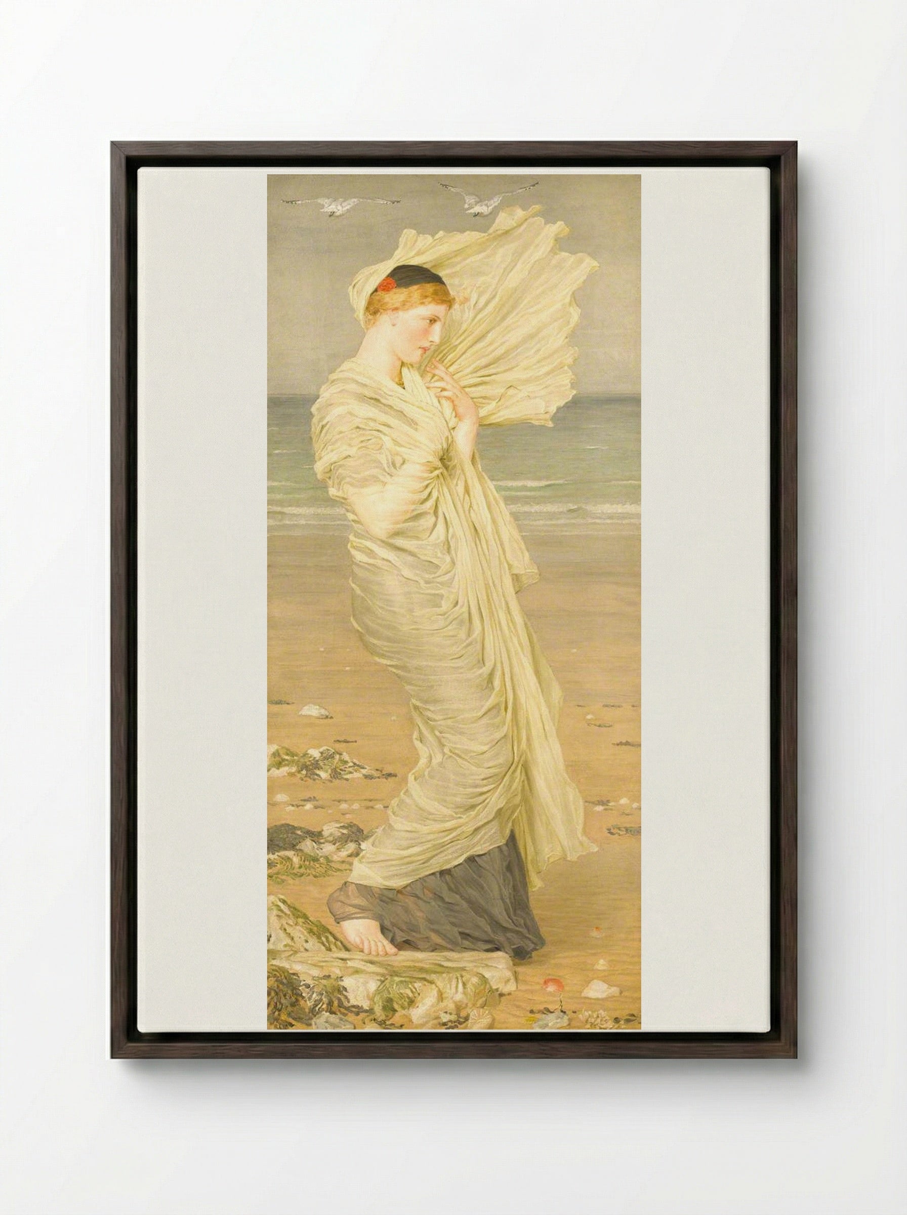 Seagulls - Albert Joseph Moore - Framed Canvas Dark Wood