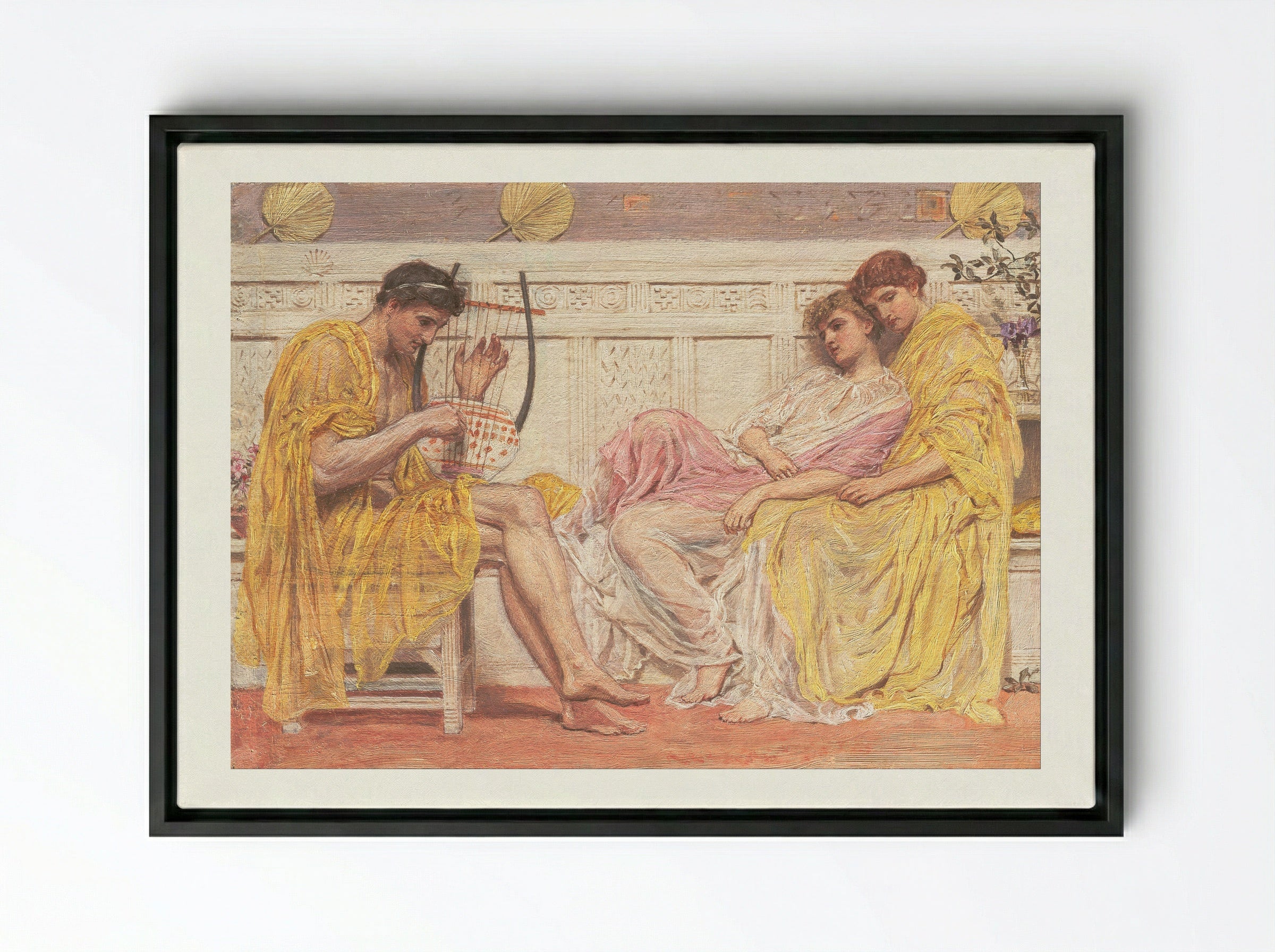 A Musician - Albert Joseph Moore - Framed Canvas Black