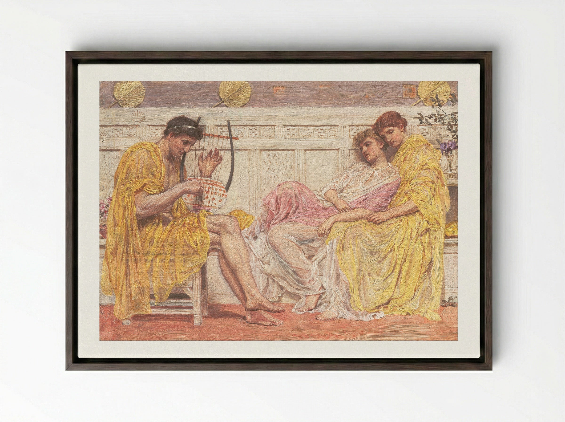 A Musician - Albert Joseph Moore - Framed Canvas Dark Wood