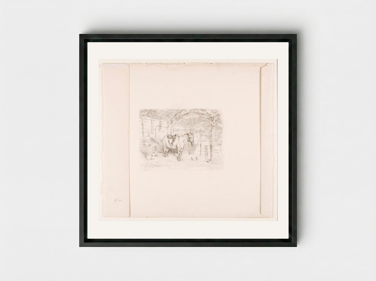 Interior of a Shed - John Frederick Lewis - Framed Canvas Black