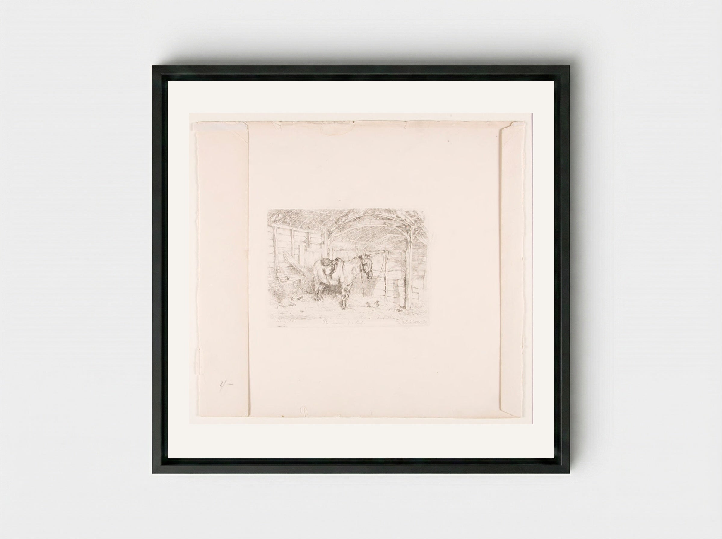Interior of a Shed - John Frederick Lewis - Framed Canvas Black