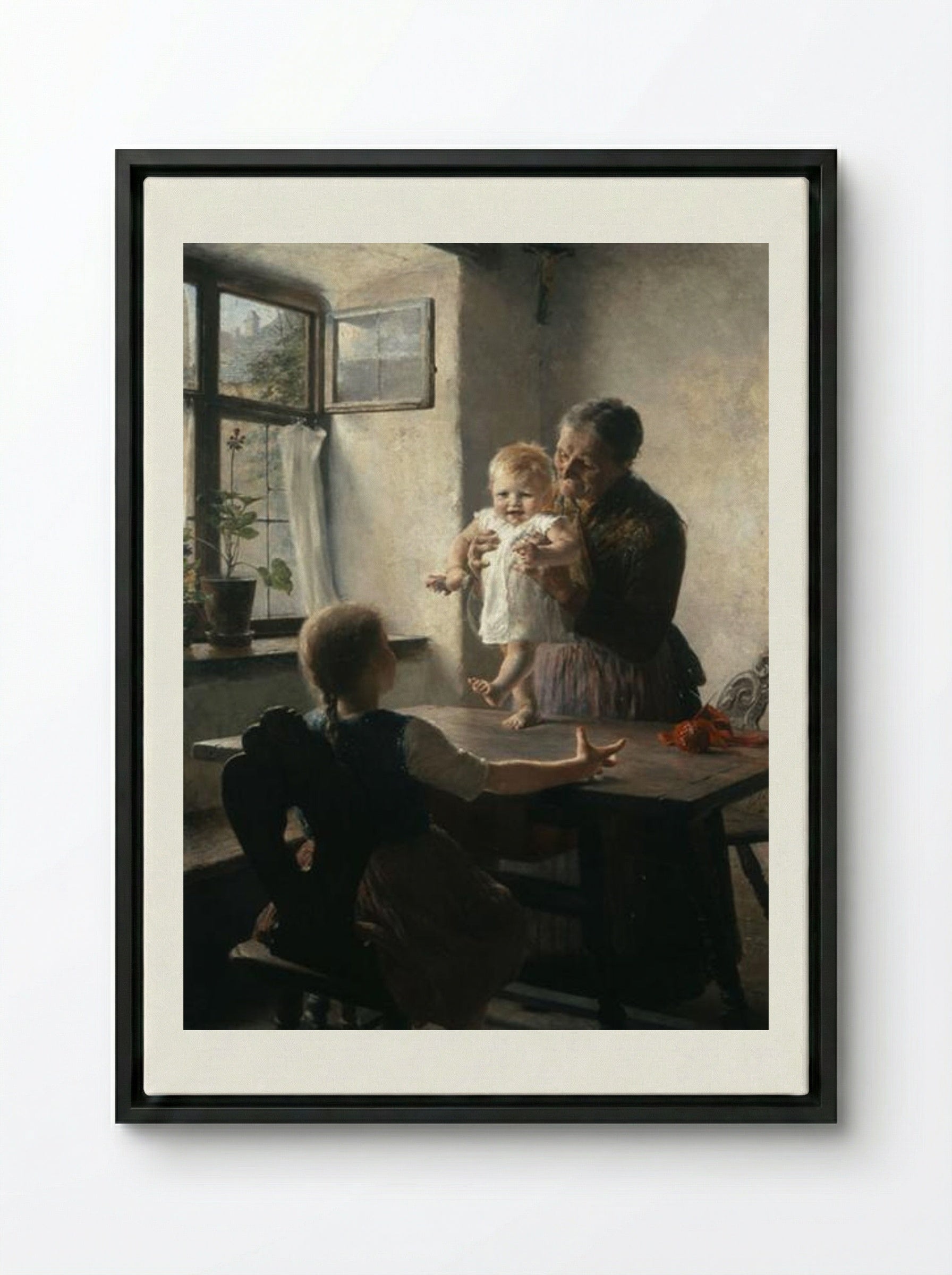 First Steps - Georgios Jakobides - Framed Canvas Black