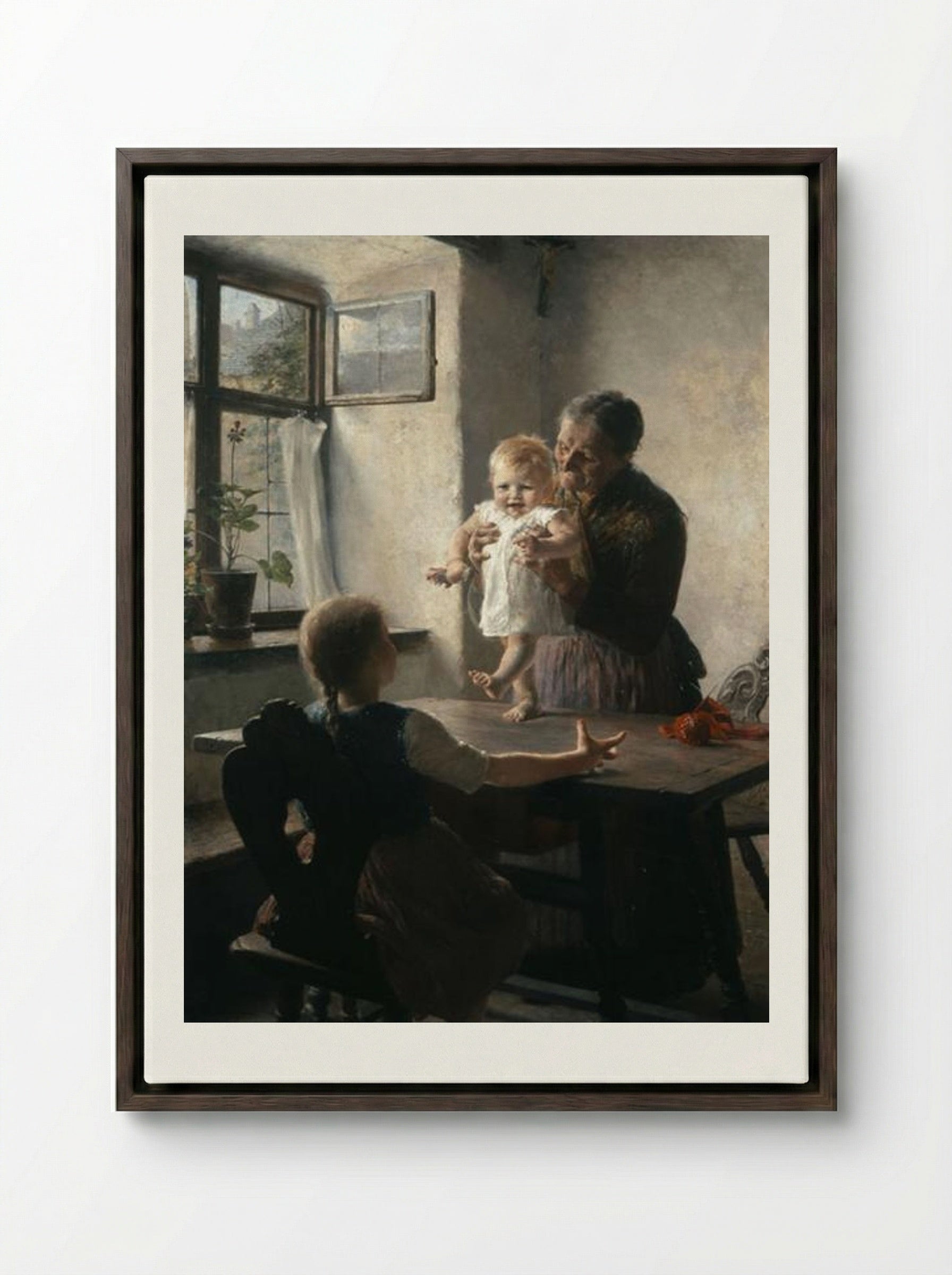First Steps - Georgios Jakobides - Framed Canvas Dark Wood