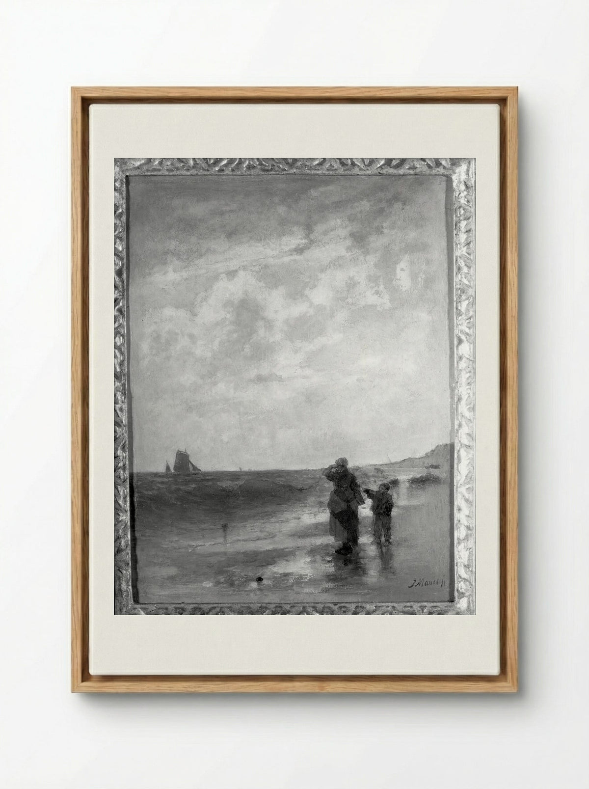 Seascape - Jacob Maris - Framed Canvas Wood
