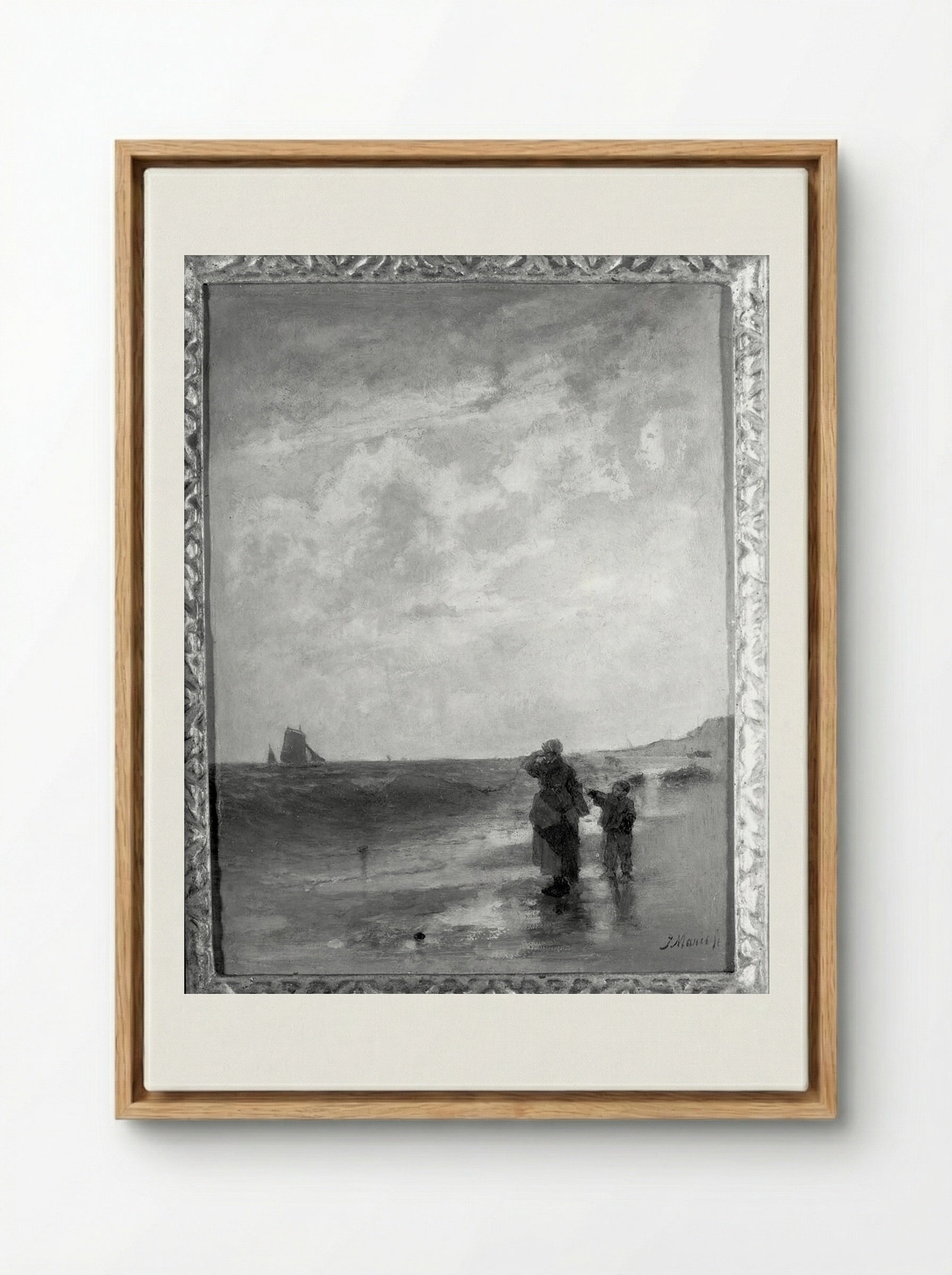 Seascape - Jacob Maris - Framed Canvas Wood