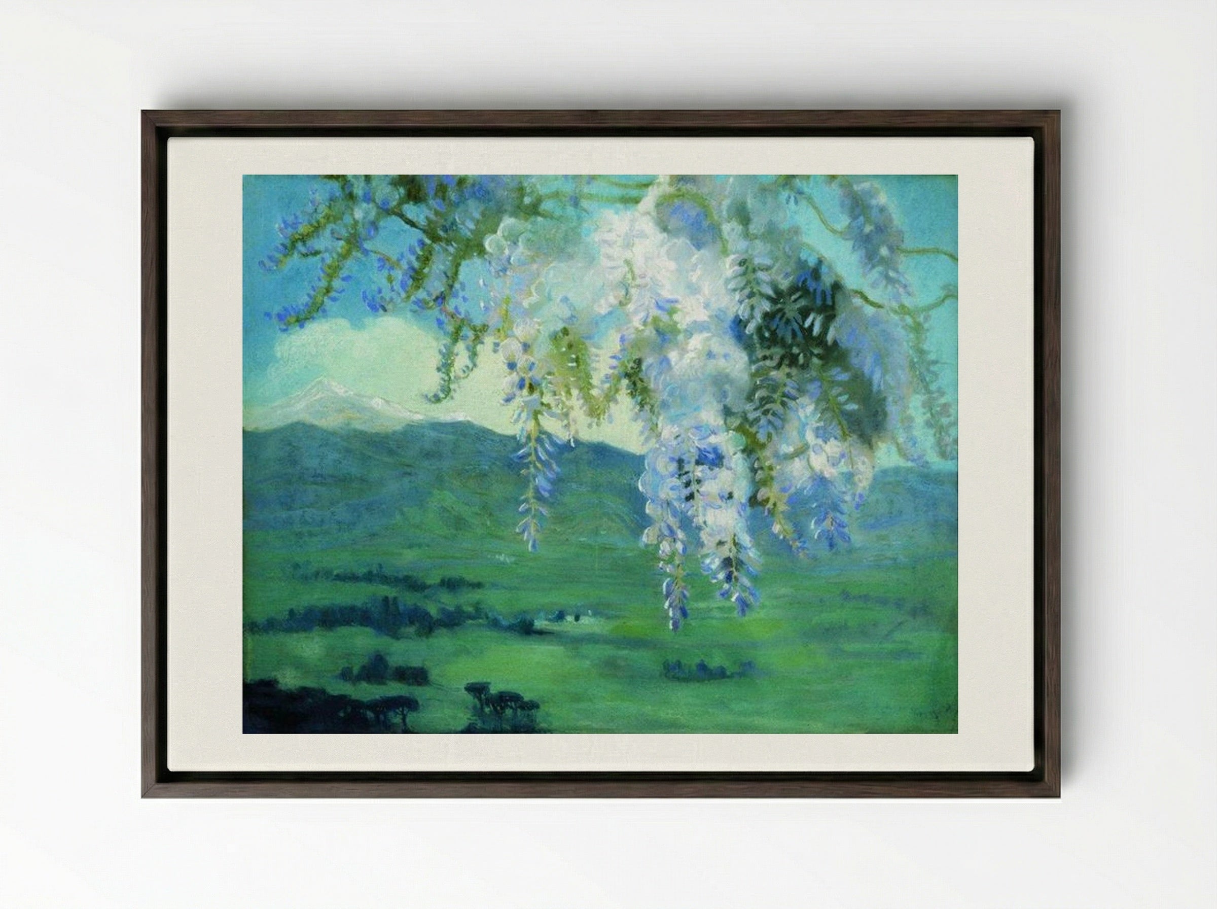 Blooming Wisteria - Boris Kustodiev - Framed Canvas Dark Wood