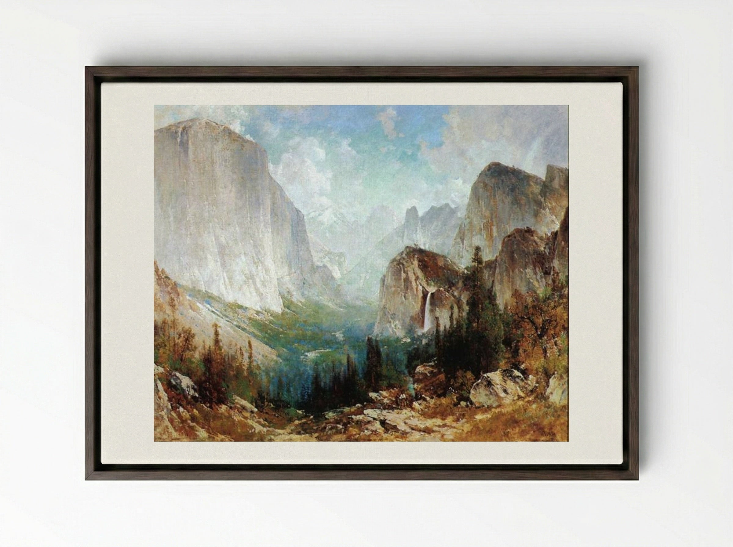 After the Storm, Yosemite Valley - Thomas Hill - Framed Canvas Dark Wood