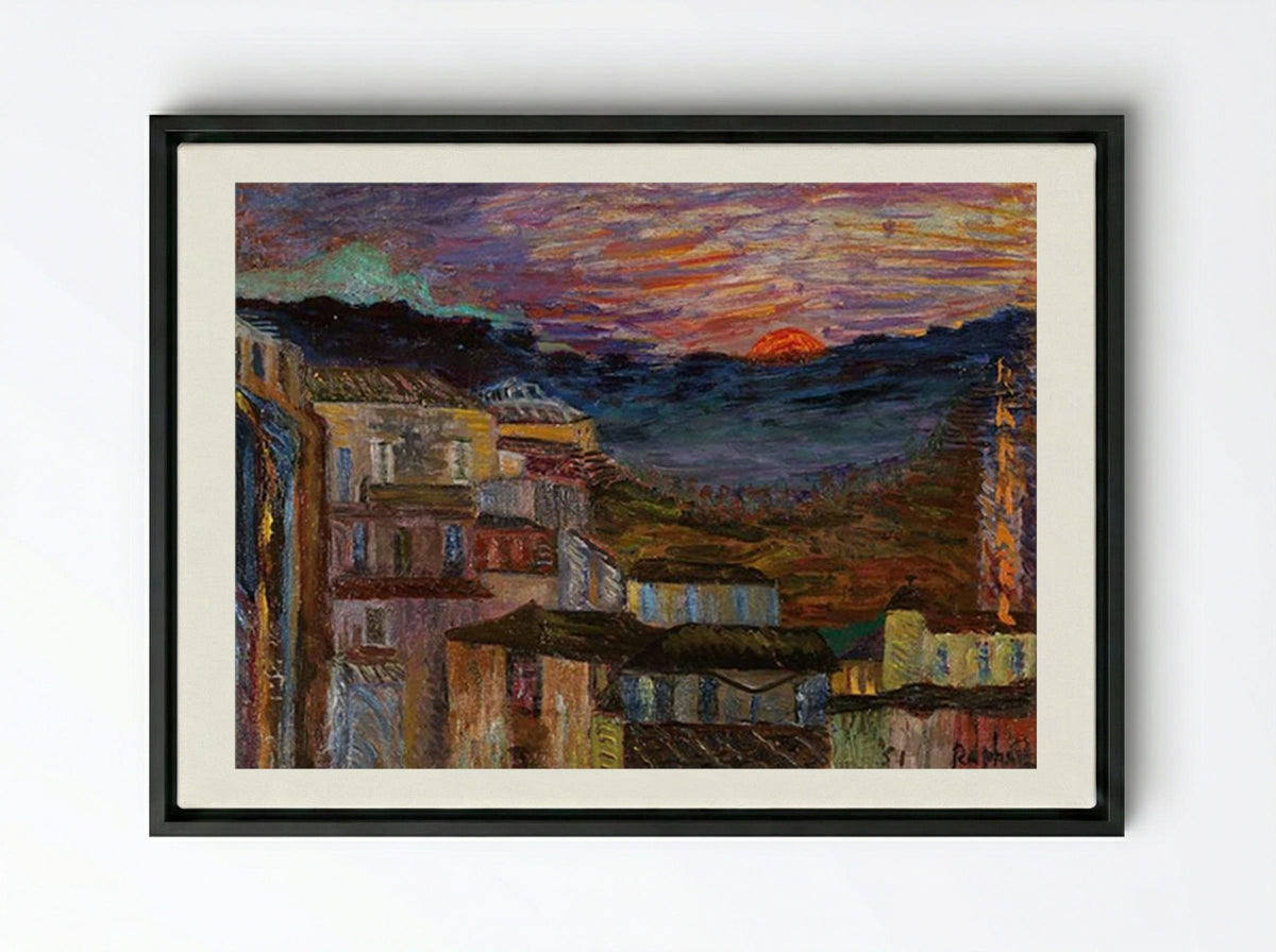 Caltagirone all’alba - Antonietta Raphael - Framed Canvas Black