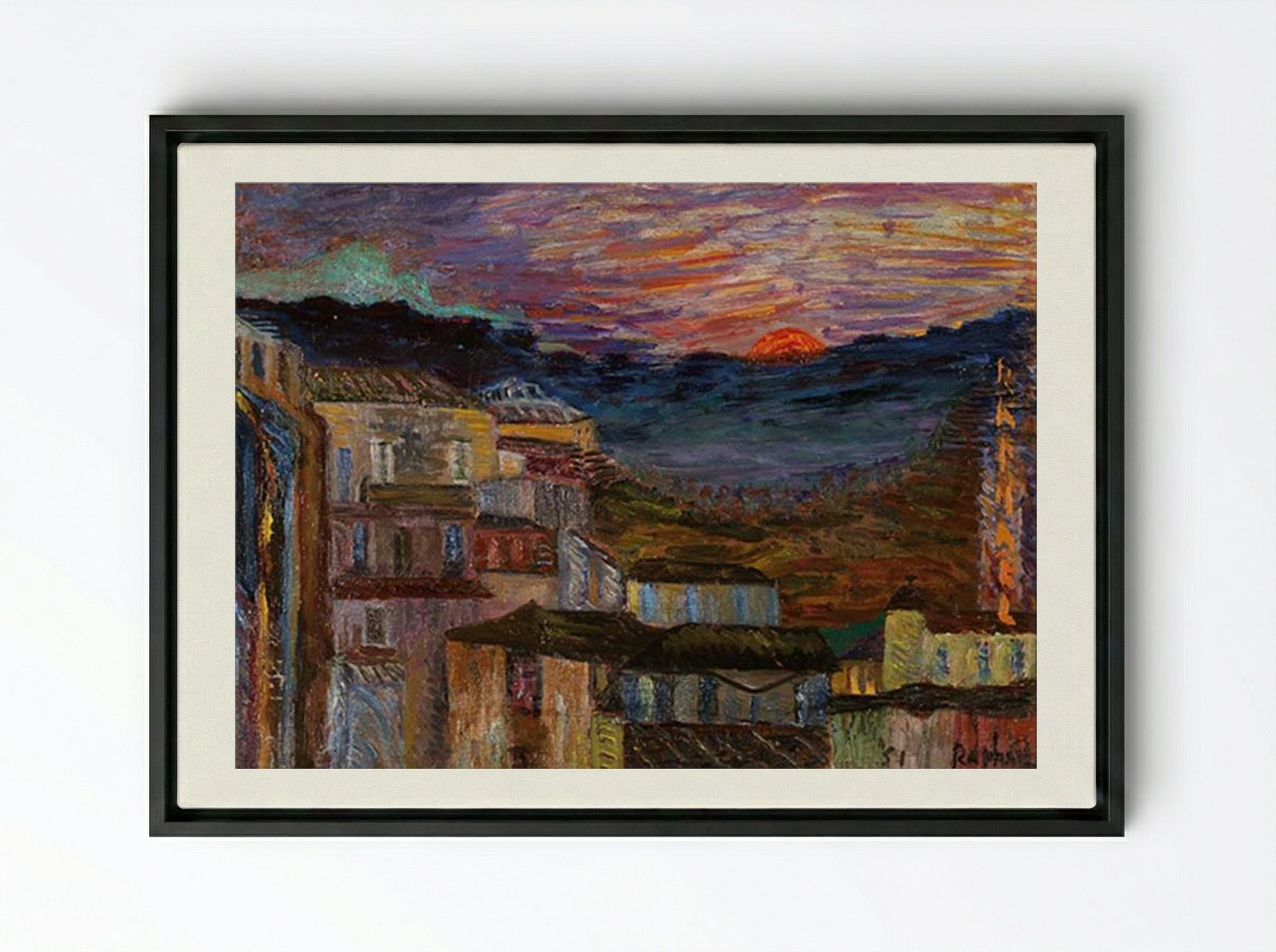 Caltagirone all’alba - Antonietta Raphael - Framed Canvas Black