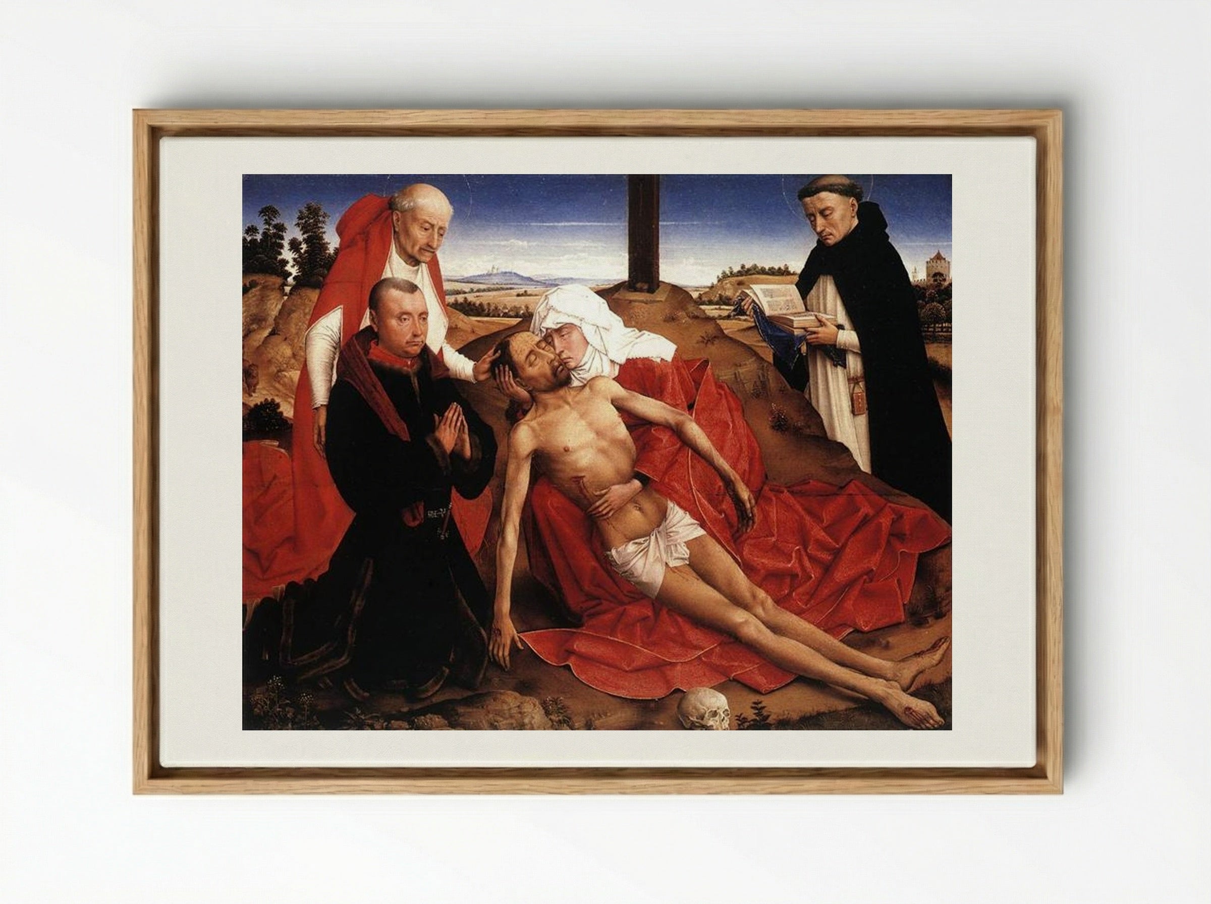 Lamentation - Rogier van der Weyden - Framed Canvas Wood