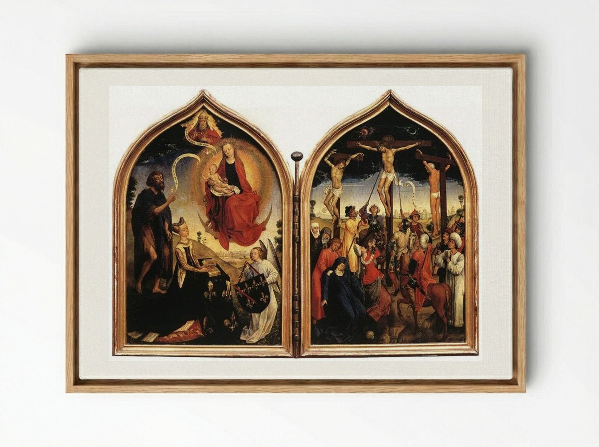 Diptych of Jeanne of France - Rogier van der Weyden - Framed Canvas Wood