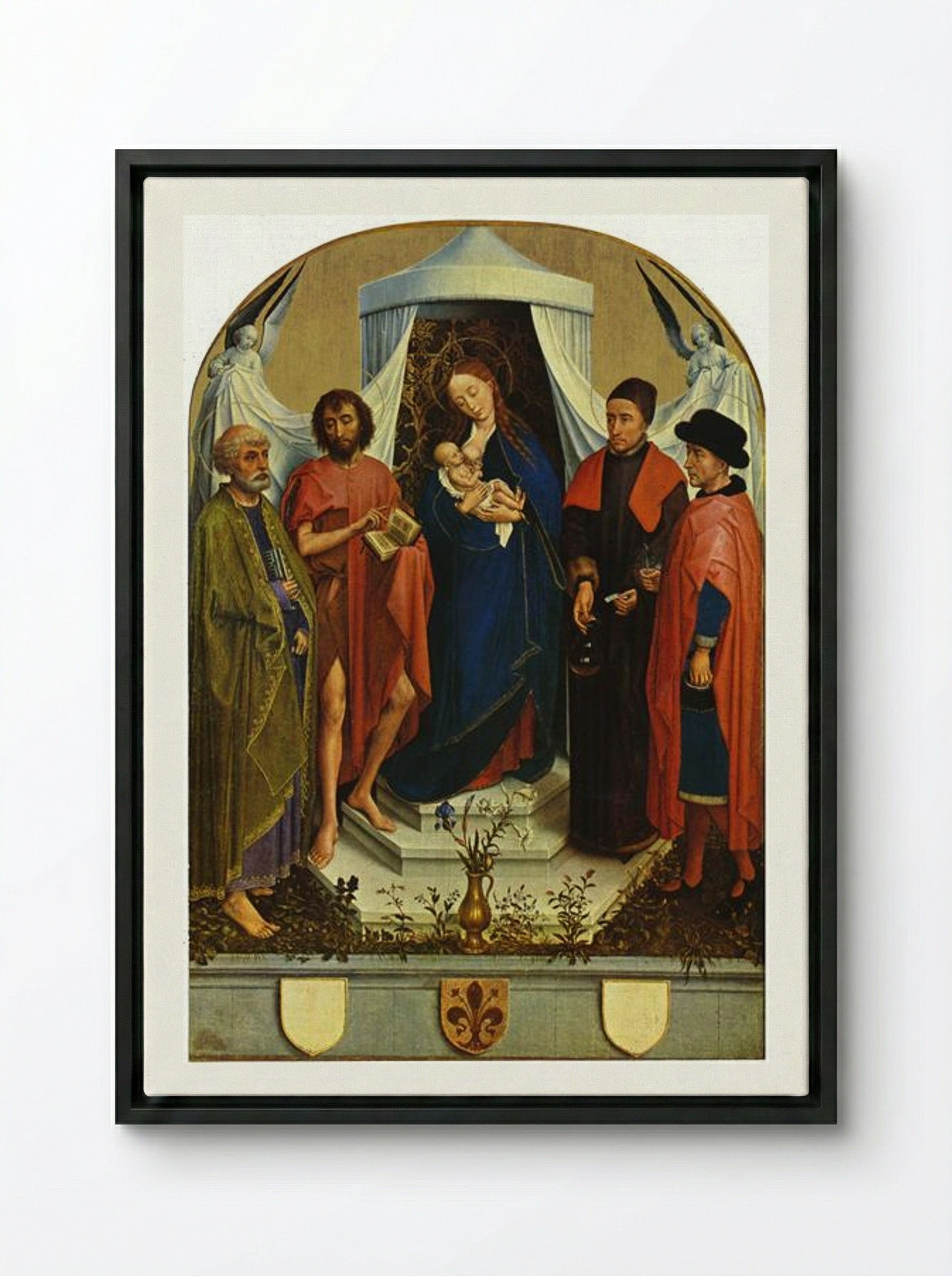 Medici Madonna - Rogier van der Weyden - Framed Canvas Black