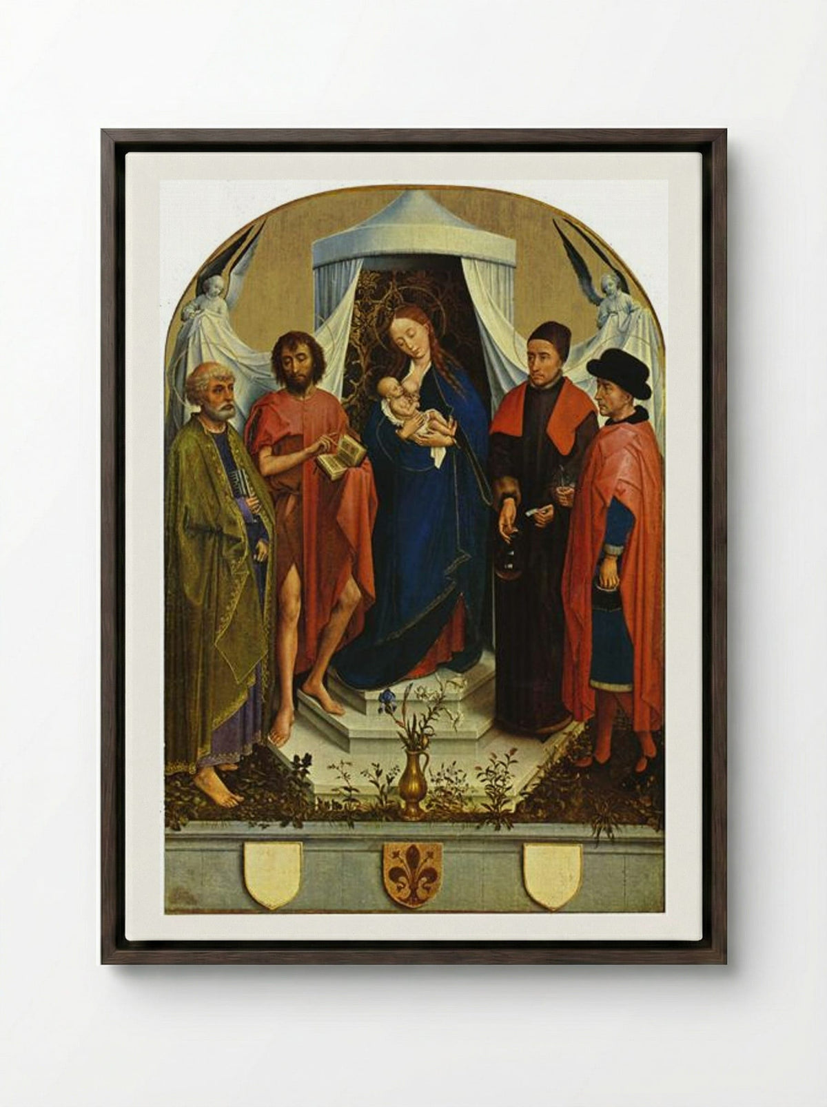 Medici Madonna - Rogier van der Weyden - Framed Canvas Dark Wood
