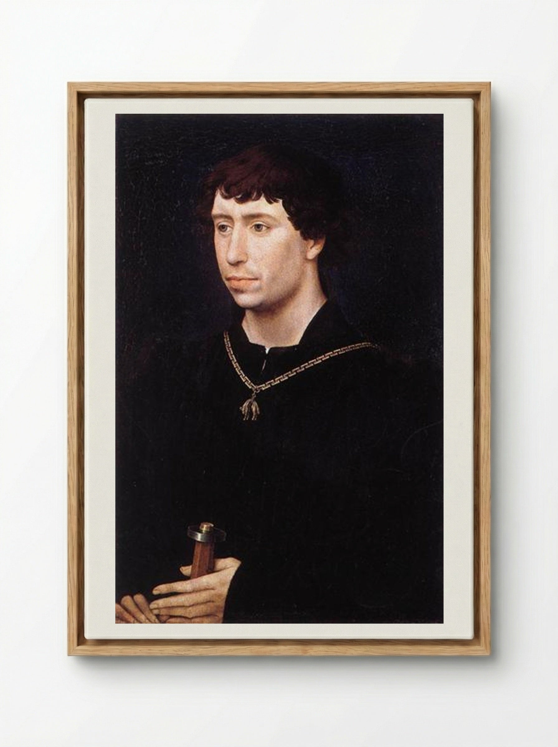 Portrait of Charles the Bold - Rogier van der Weyden - Framed Canvas Wood