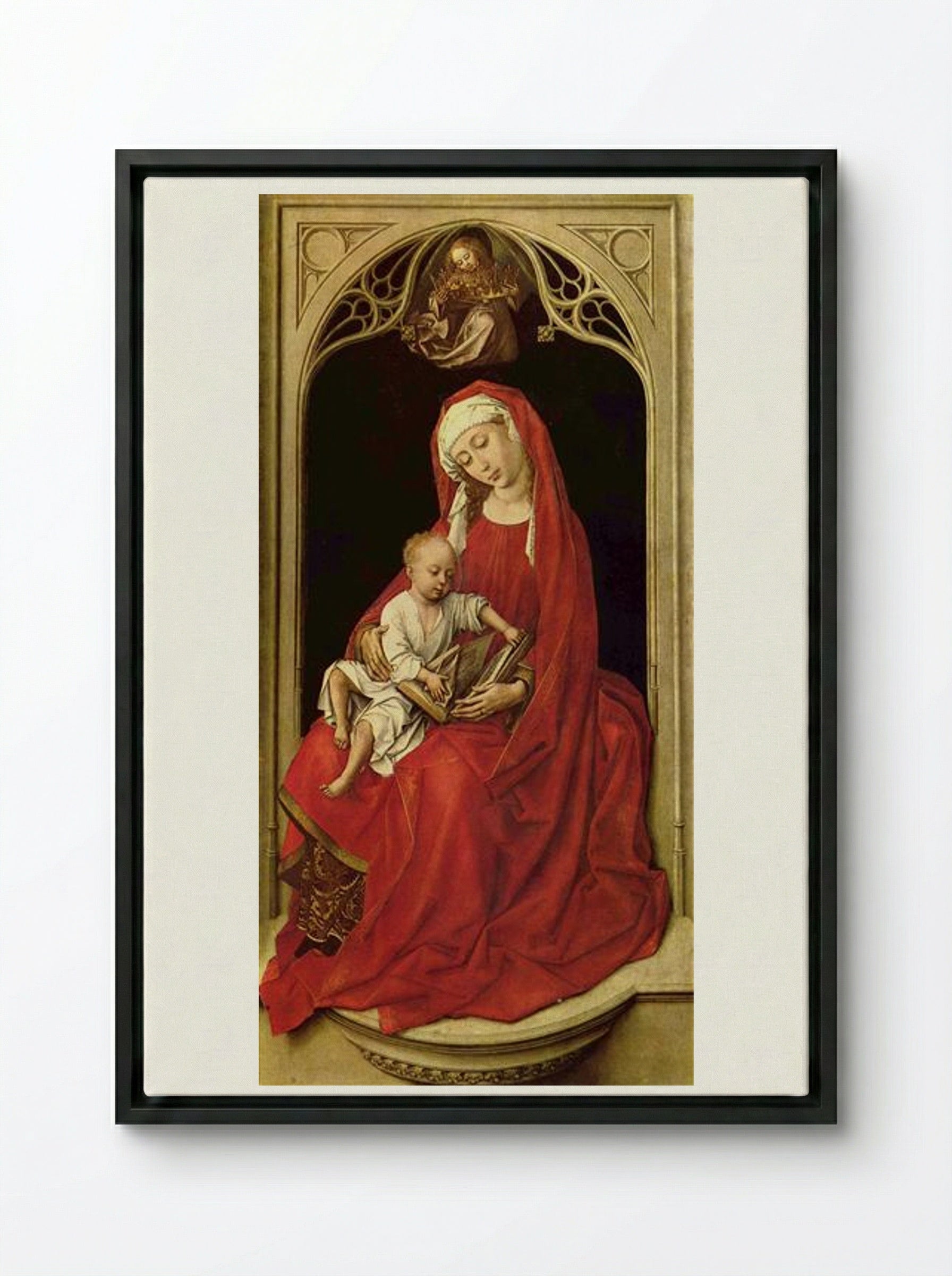 Madonna and Child - Rogier van der Weyden - Framed Canvas Black