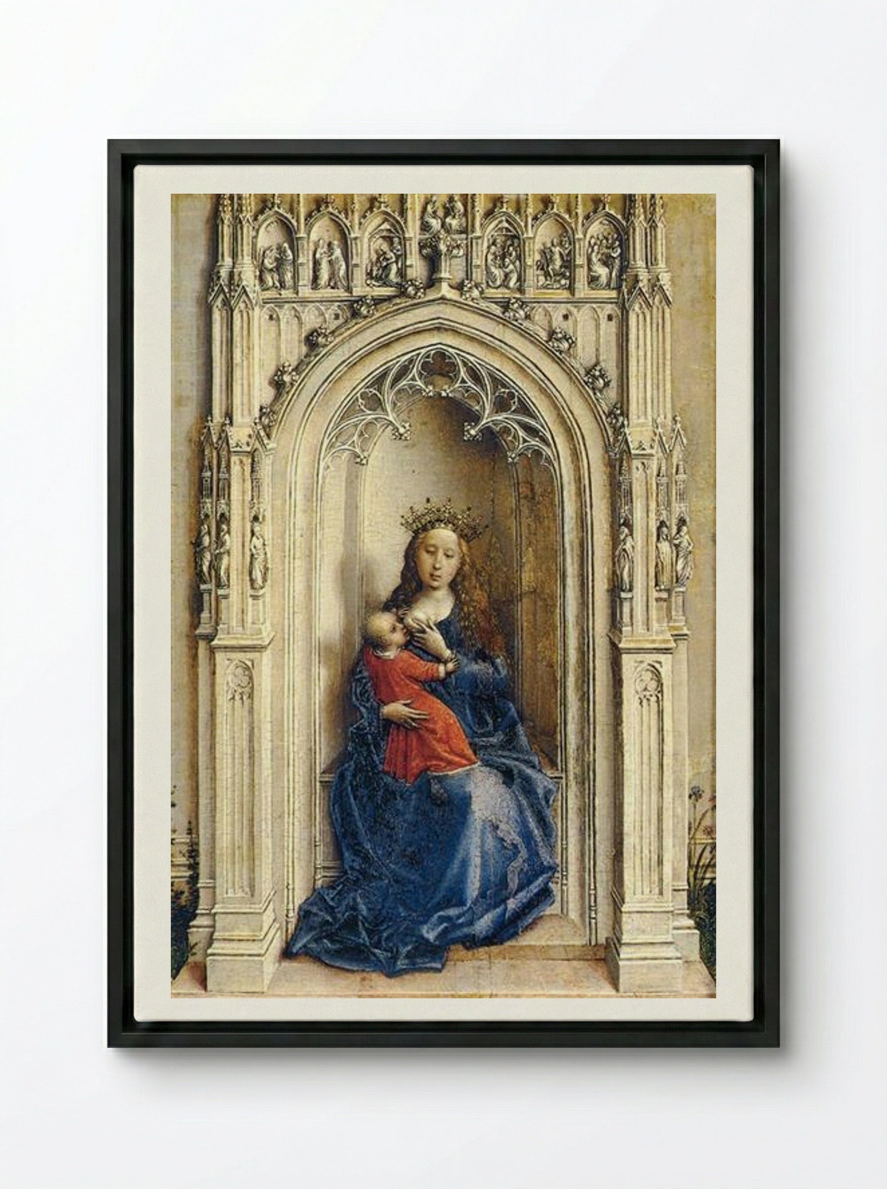 Virgin and Child - Rogier van der Weyden - Framed Canvas Black