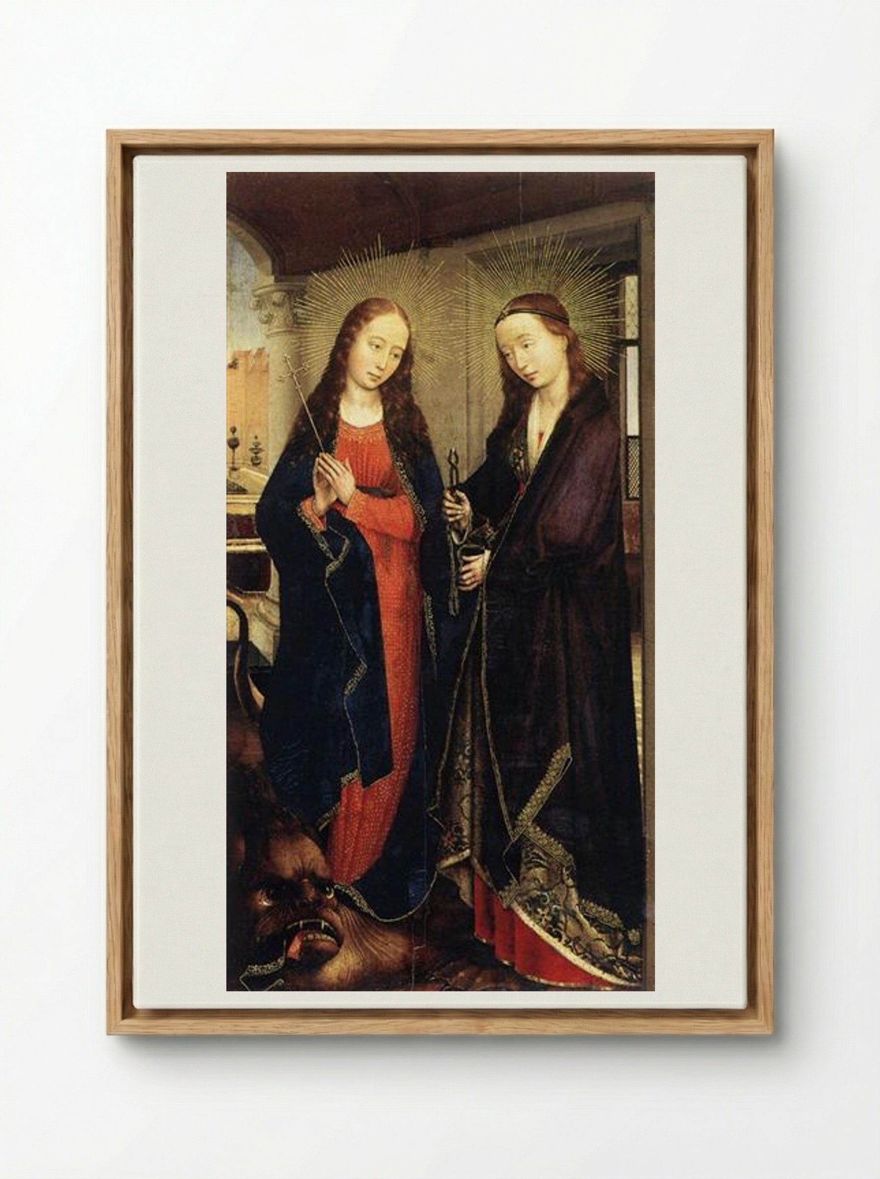 Saints Margaret and Apollonia - Rogier van der Weyden - Framed Canvas Wood