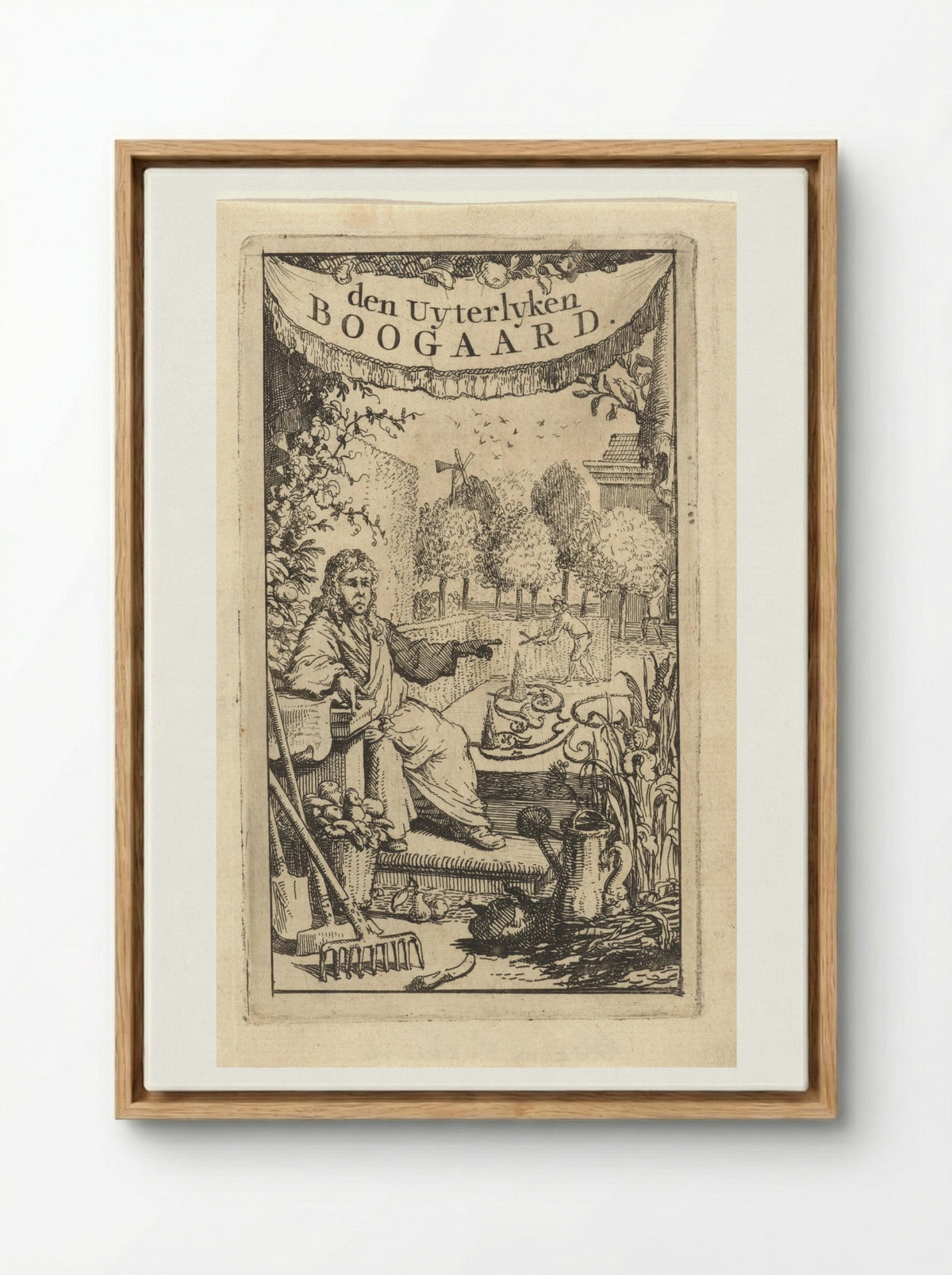 Man in een tuin - Vincent Laurensz. van der Vinne (II) - Framed Canvas Wood
