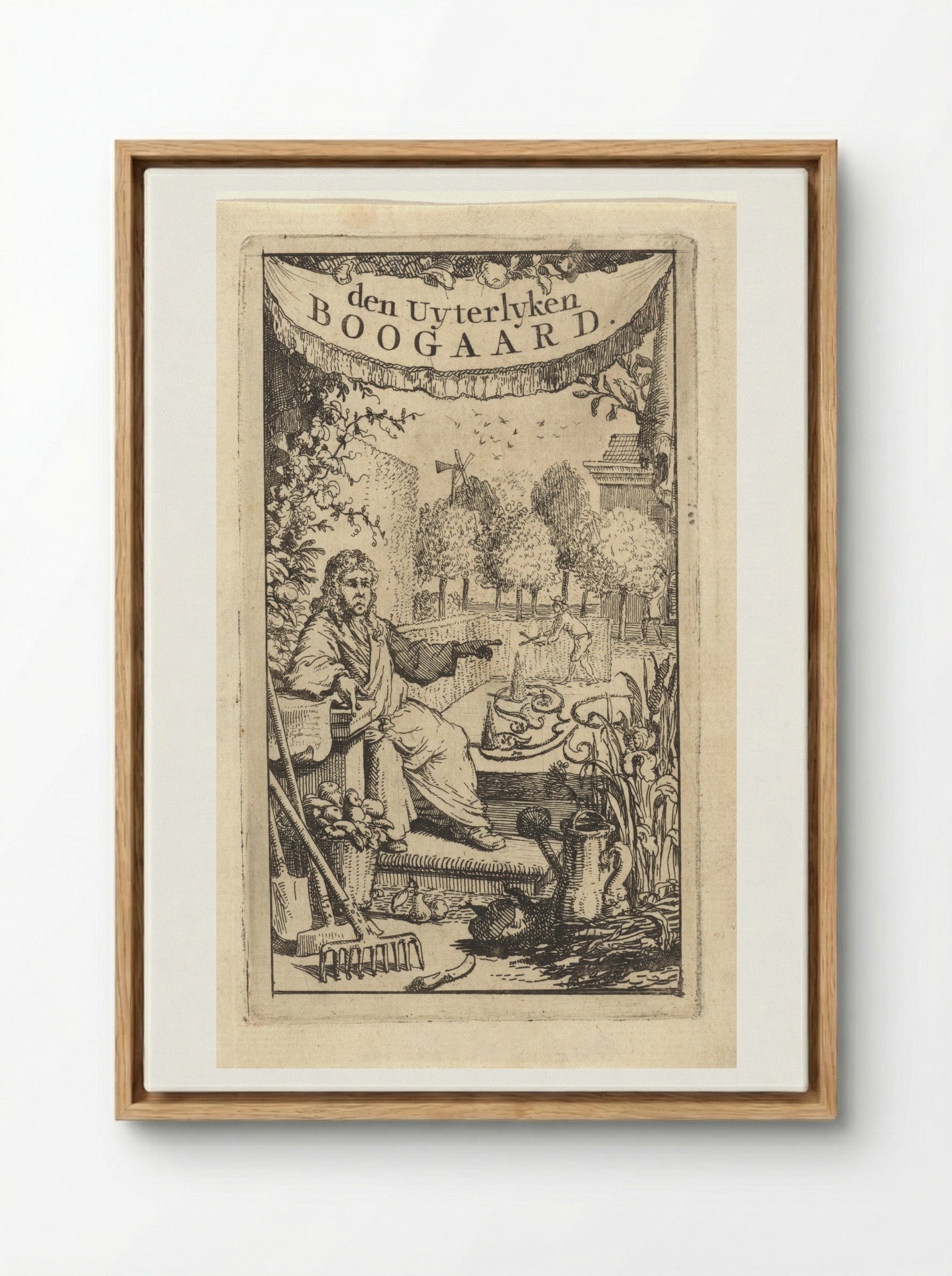 Man in een tuin - Vincent Laurensz. van der Vinne (II) - Framed Canvas Wood