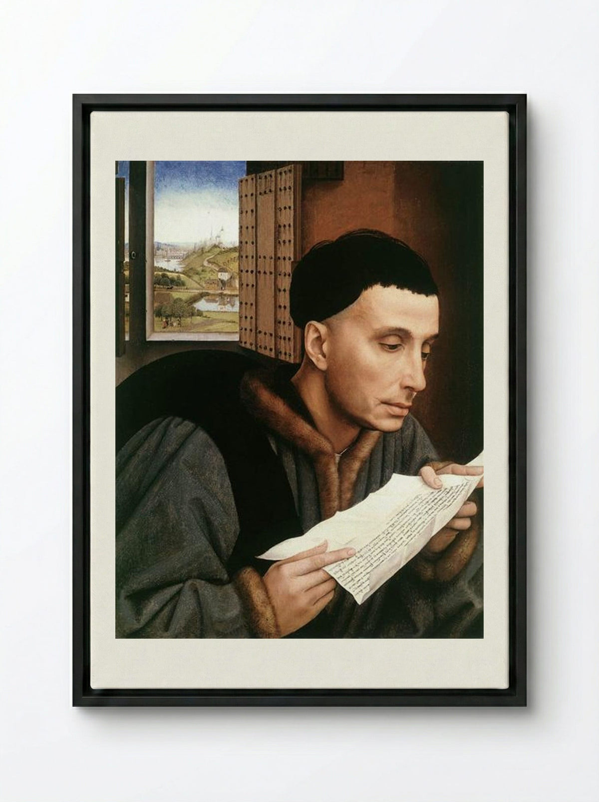 Saint Ivo - Rogier van der Weyden - Framed Canvas Black