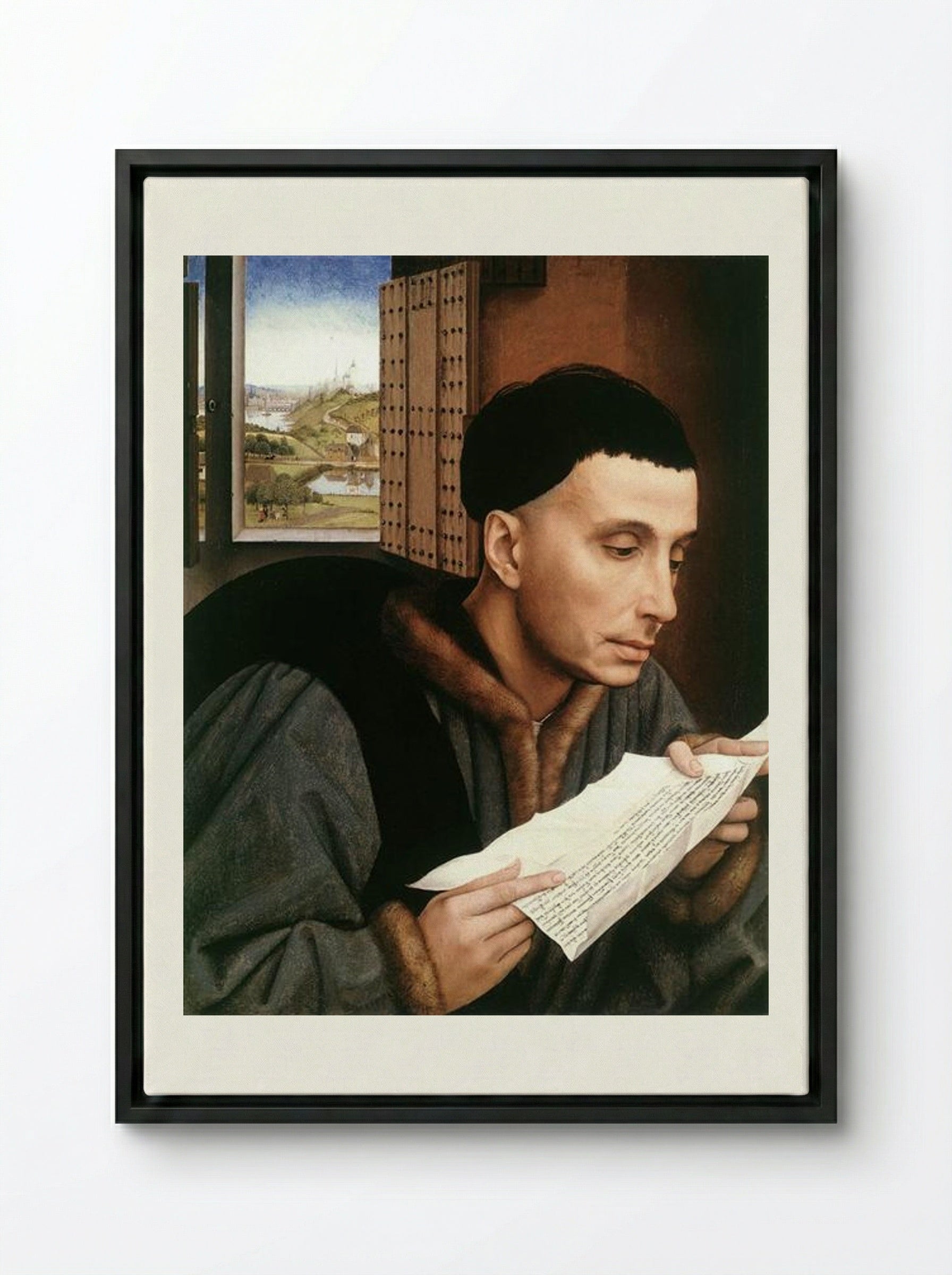 Saint Ivo - Rogier van der Weyden - Framed Canvas Black