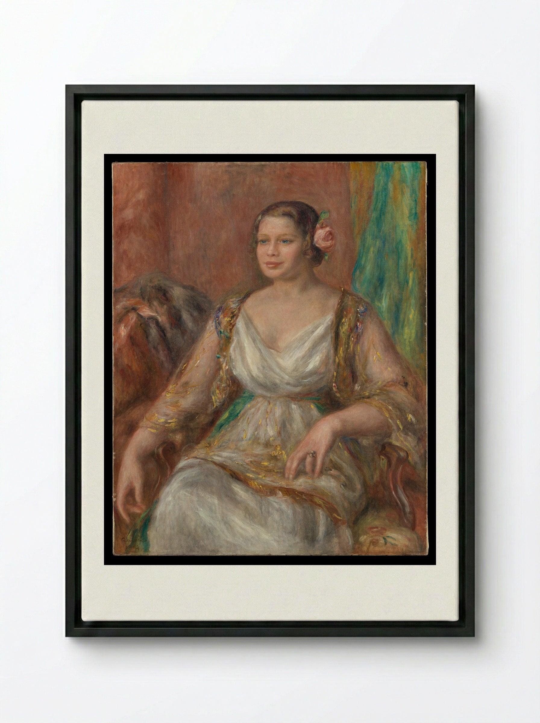Tilla Durieux - Auguste Renoir - Framed Canvas Black