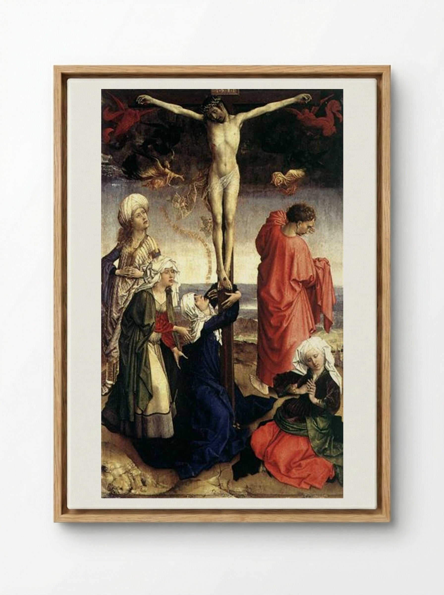 Crucifixion - Rogier van der Weyden - Framed Canvas Wood