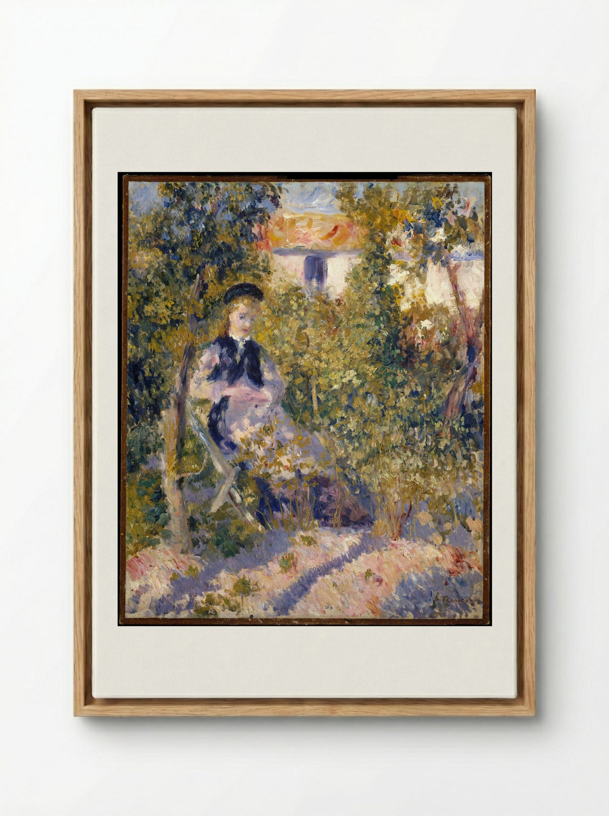 Nini in the Garden - Auguste Renoir - Framed Canvas Wood