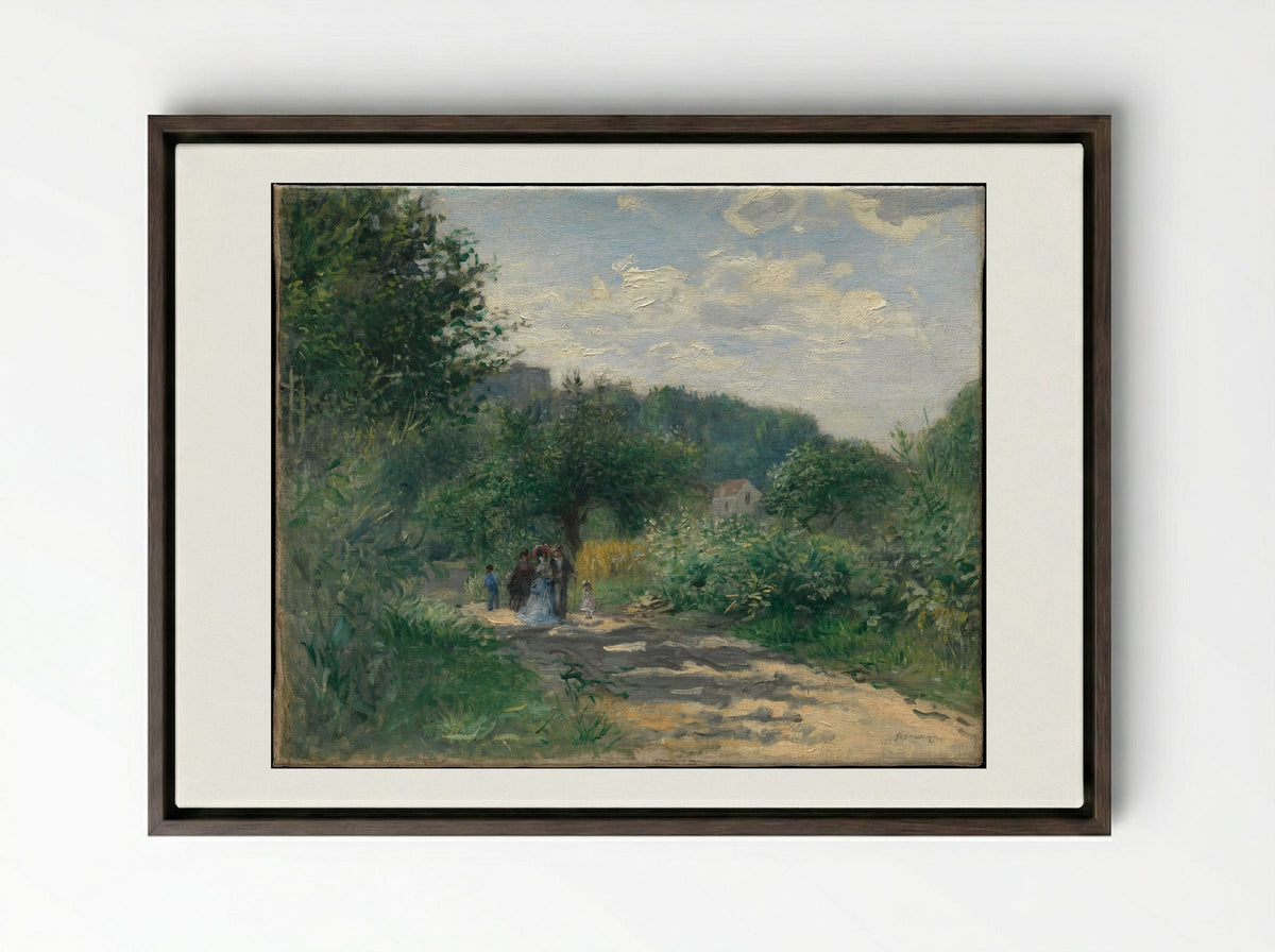 A Road in Louveciennes - Pierre-Auguste Renoir - Framed Canvas Dark Wood